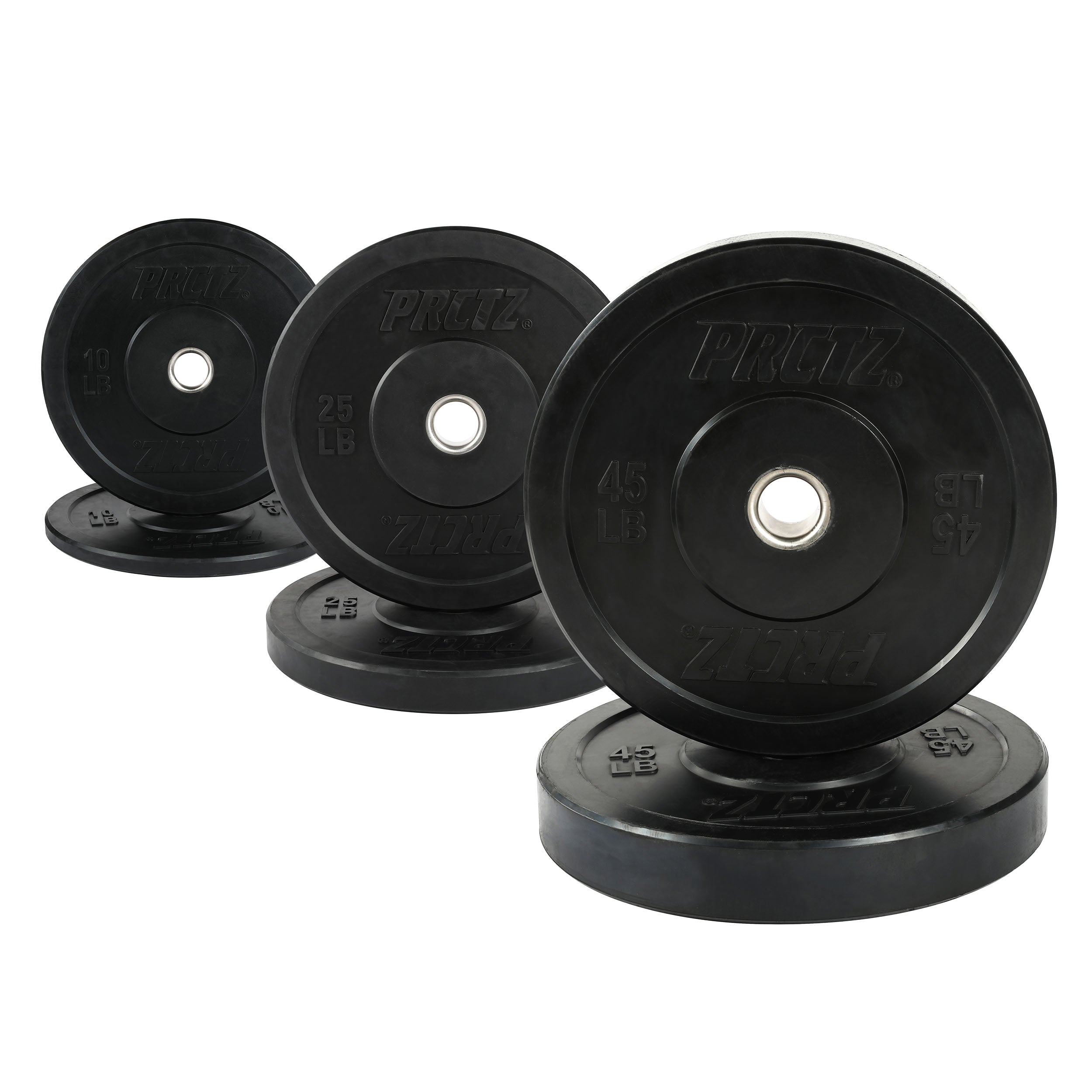 PRCTZ 160 lb Rubber Bumper Weight Plate Set - 2