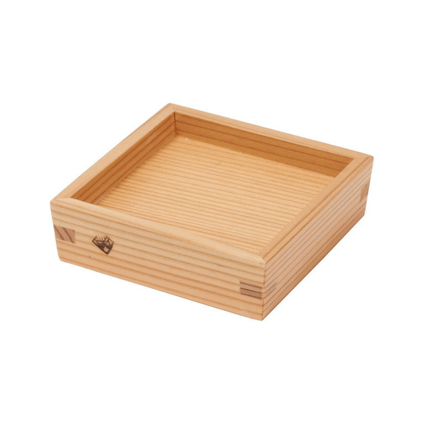 Handcrafted Japanese Cedar Square Saucer - Miranda Style Omoeraku for Sushi, Tea Ceremony & Home Decor