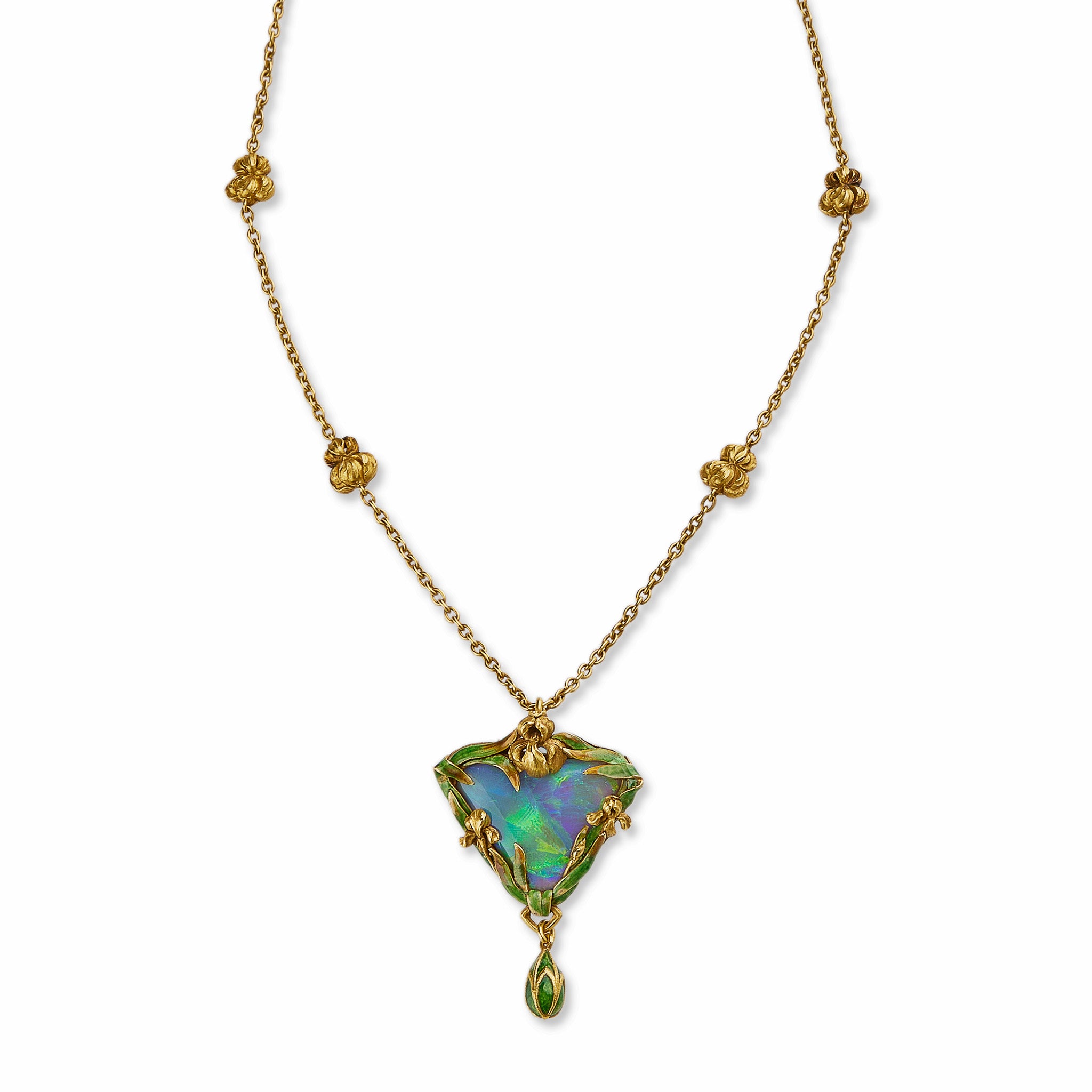 Marcus & Co. Black Opal and Enamel Pendant Necklace - Elegant Handcrafted Jewelry for Women | Perfect for Weddings, Parties & Special Occasions