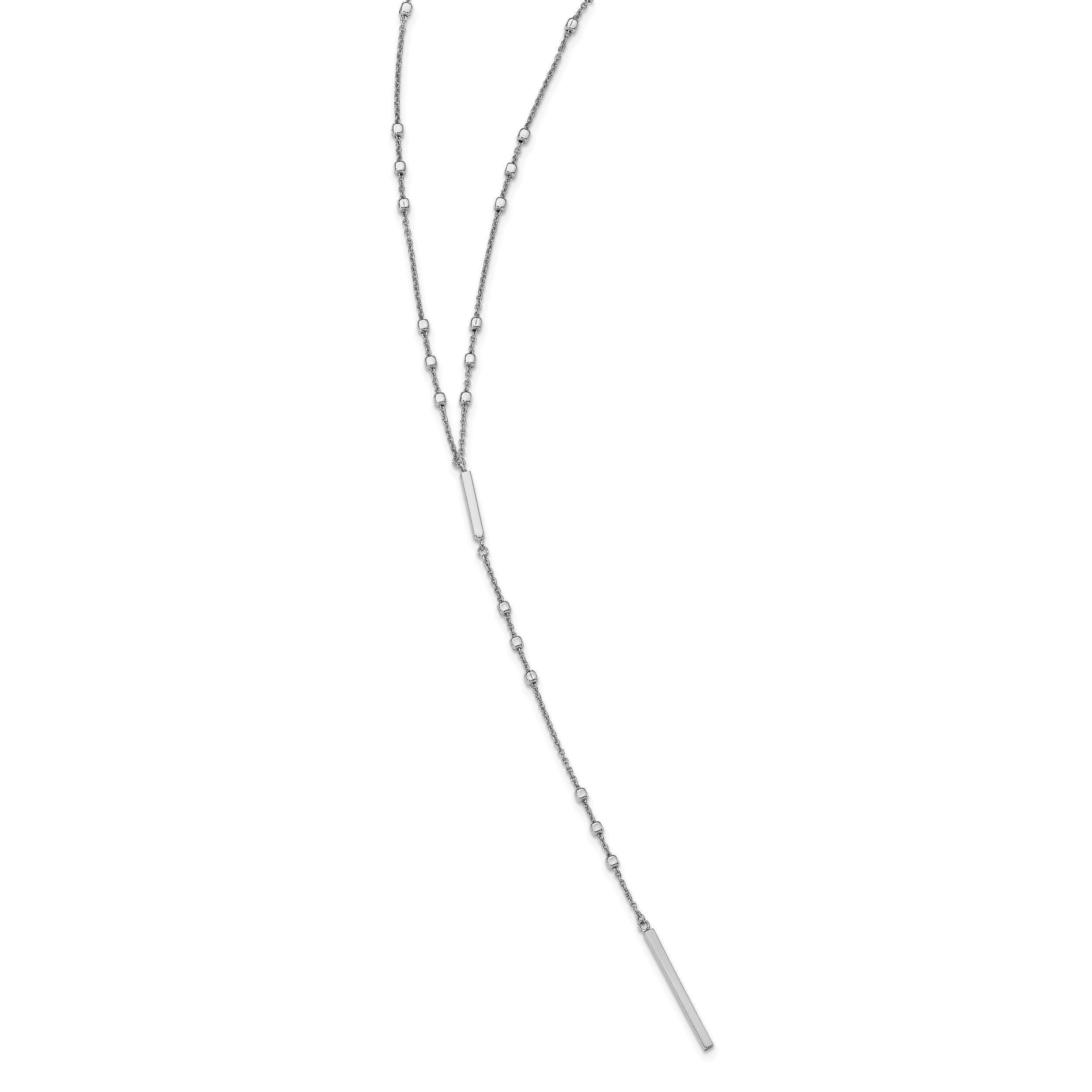 IceCarats 925 Sterling Silver Beads Vertical Bar Y Chain Necklace for Women - Elegant Layered Necklace for Everyday Wear, Date Night & Special Occasions