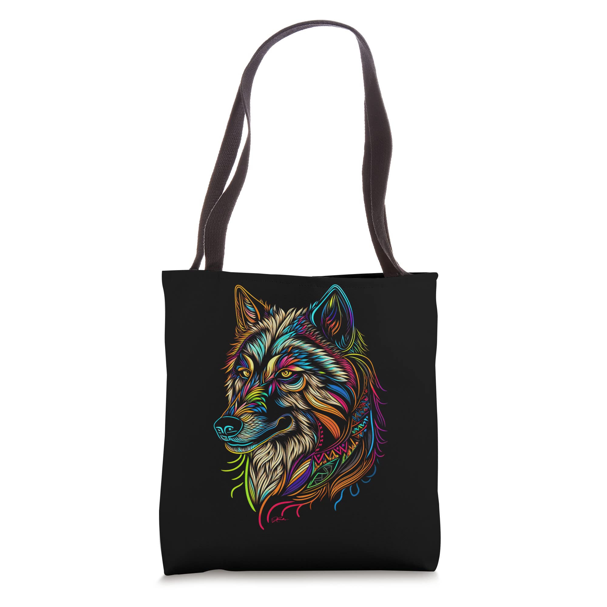 JCombs: Stylish Magical Wolf Print Tote Bag for Women - Durable Canvas Shopping Bag for Work, Travel & Daily Use