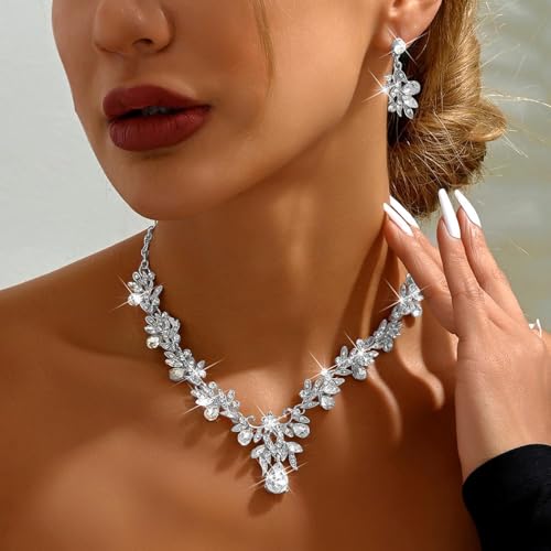 L:Silver Wedding Jewelry Sets