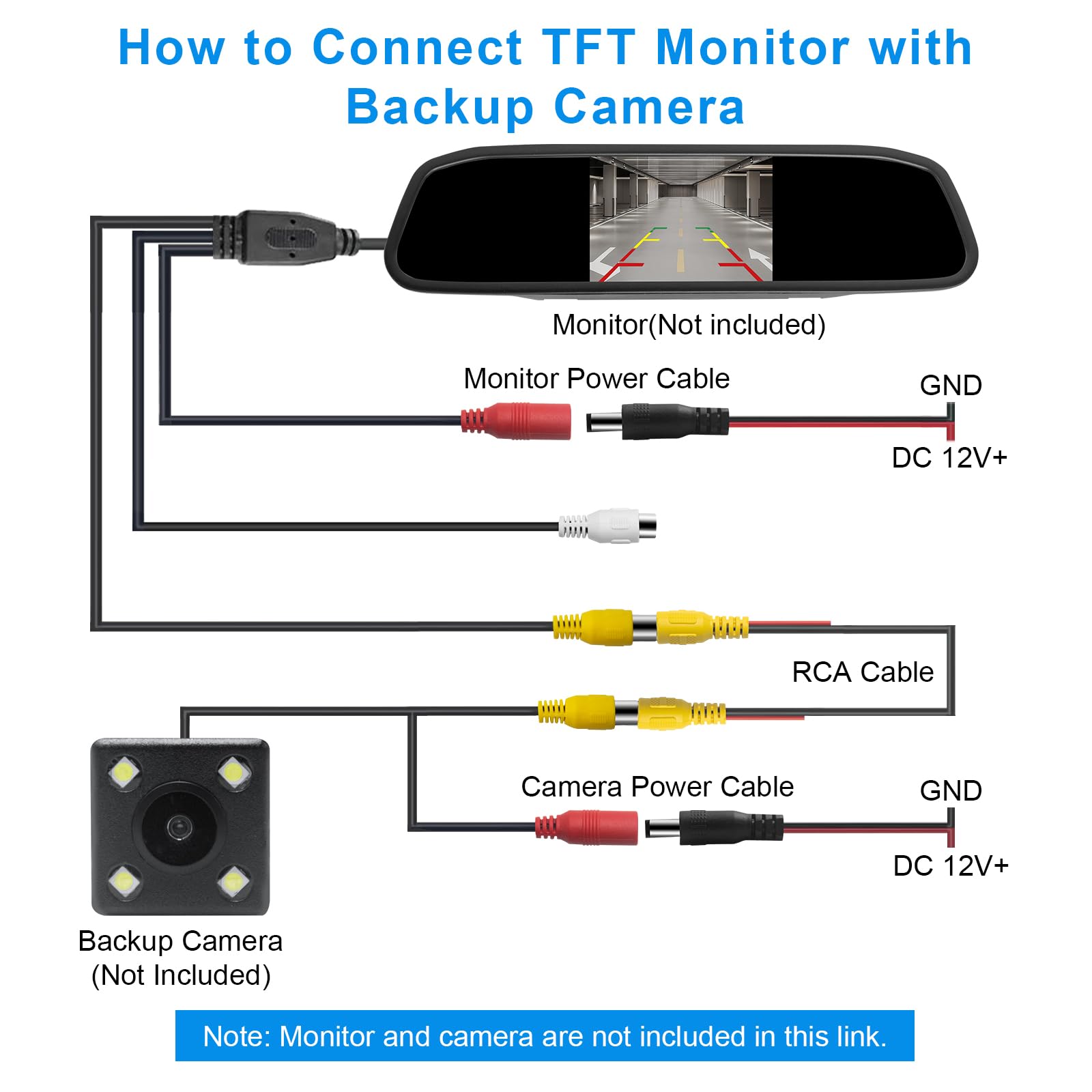 **High-Quality RCA Video Cable 20FT - Car Backup Camera AV Extension Cable with Detection Wire & Power Cable (Female to Female Coupler) - Perfect for Rear View Camera Installation & Vehicle Safety Systems**    *(Ideal for Trucks, RVs, Trailers & DIY Backup Camera Setups)*
