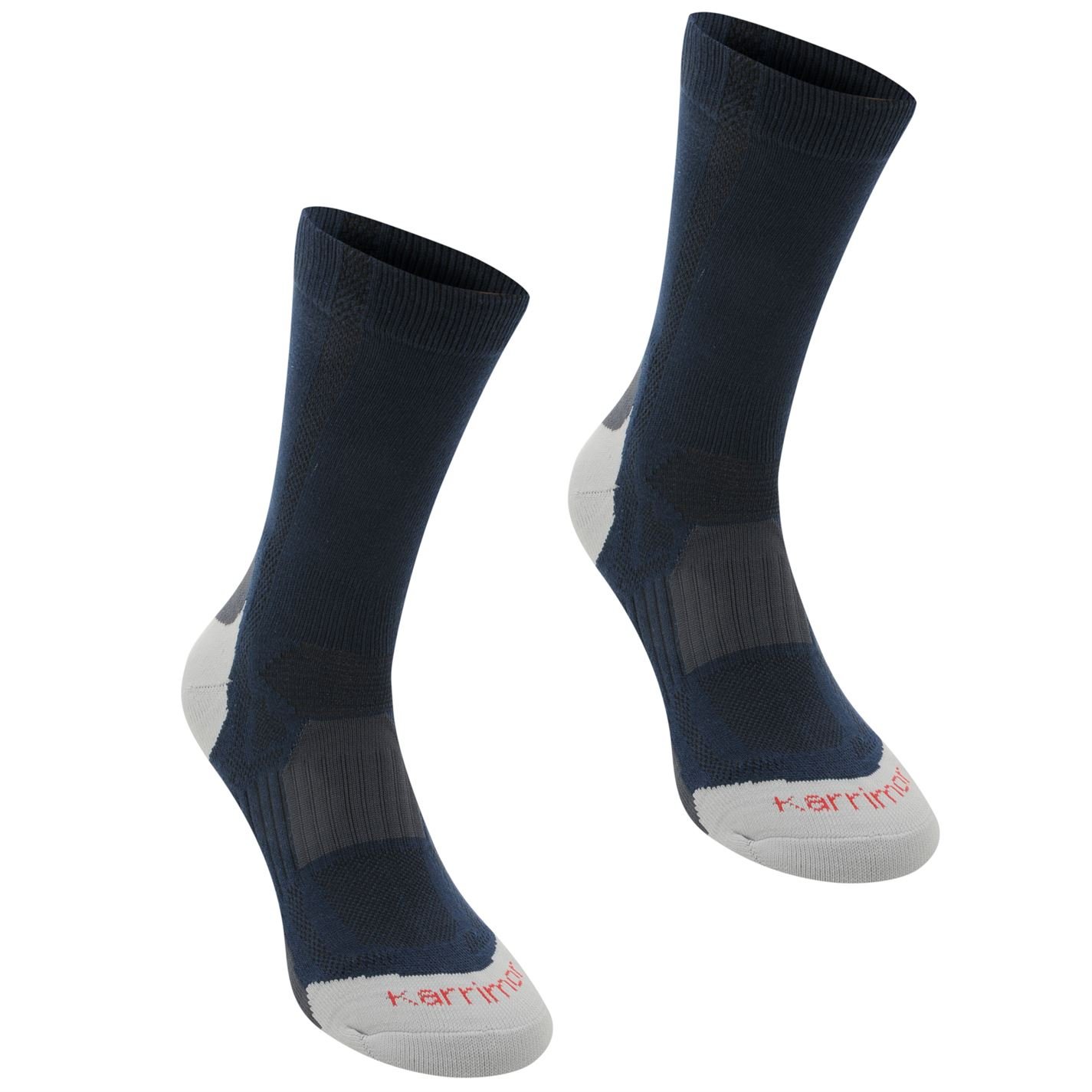 Karrimor Men's Walking Socks 2-Pack - Moisture Wicking, Breathable Hiking Socks for Men Size 12+ (Navy Blue) - Perfect for Hiking, Trekking & Outdoor Adventures