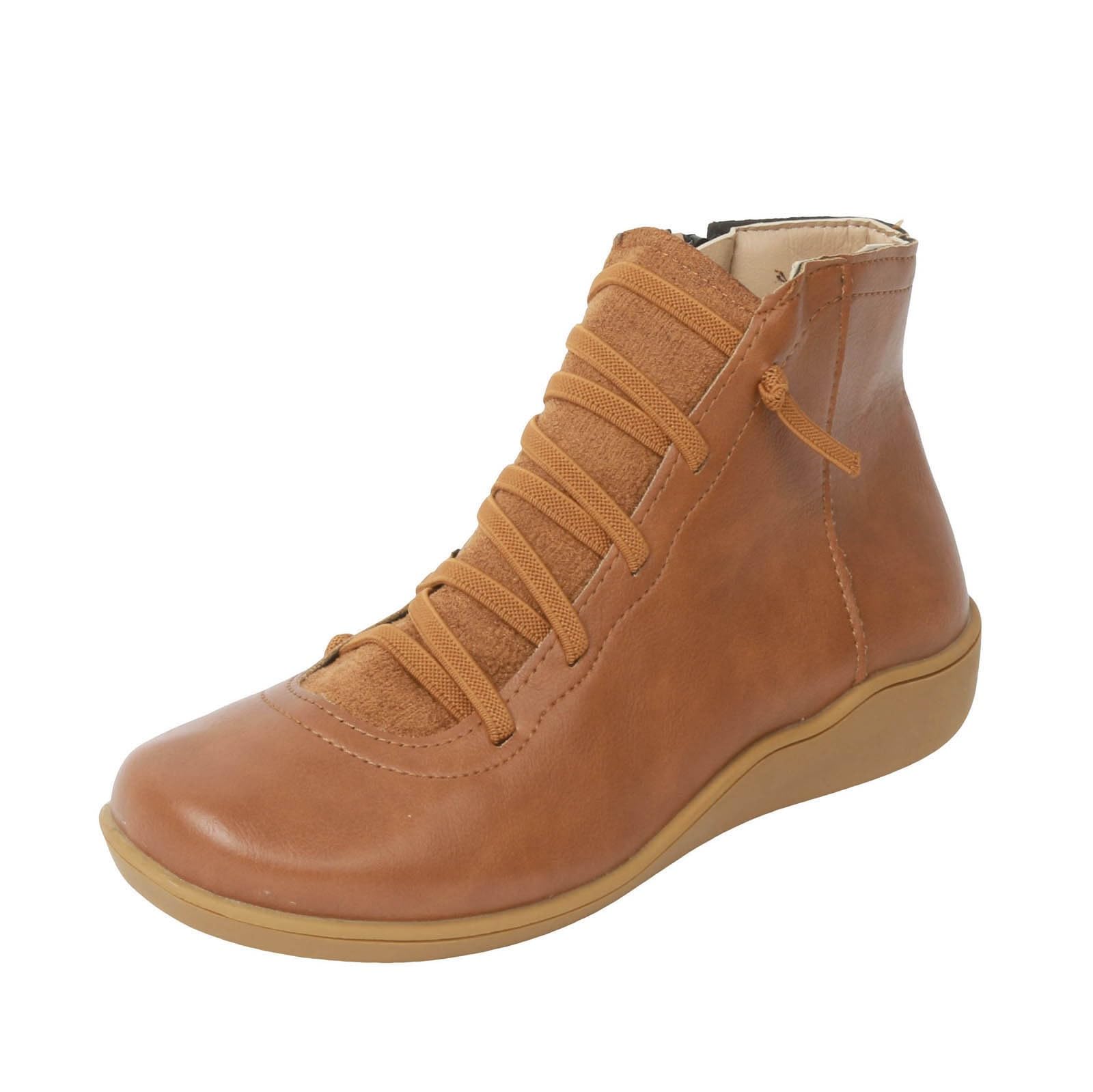 Fashionable Women's Cowboy Boots - Classic Lace-Up Ankle Western Boots with Low Chunky Heel | Perfect for Country Dancing, Rodeos & Casual Outfits