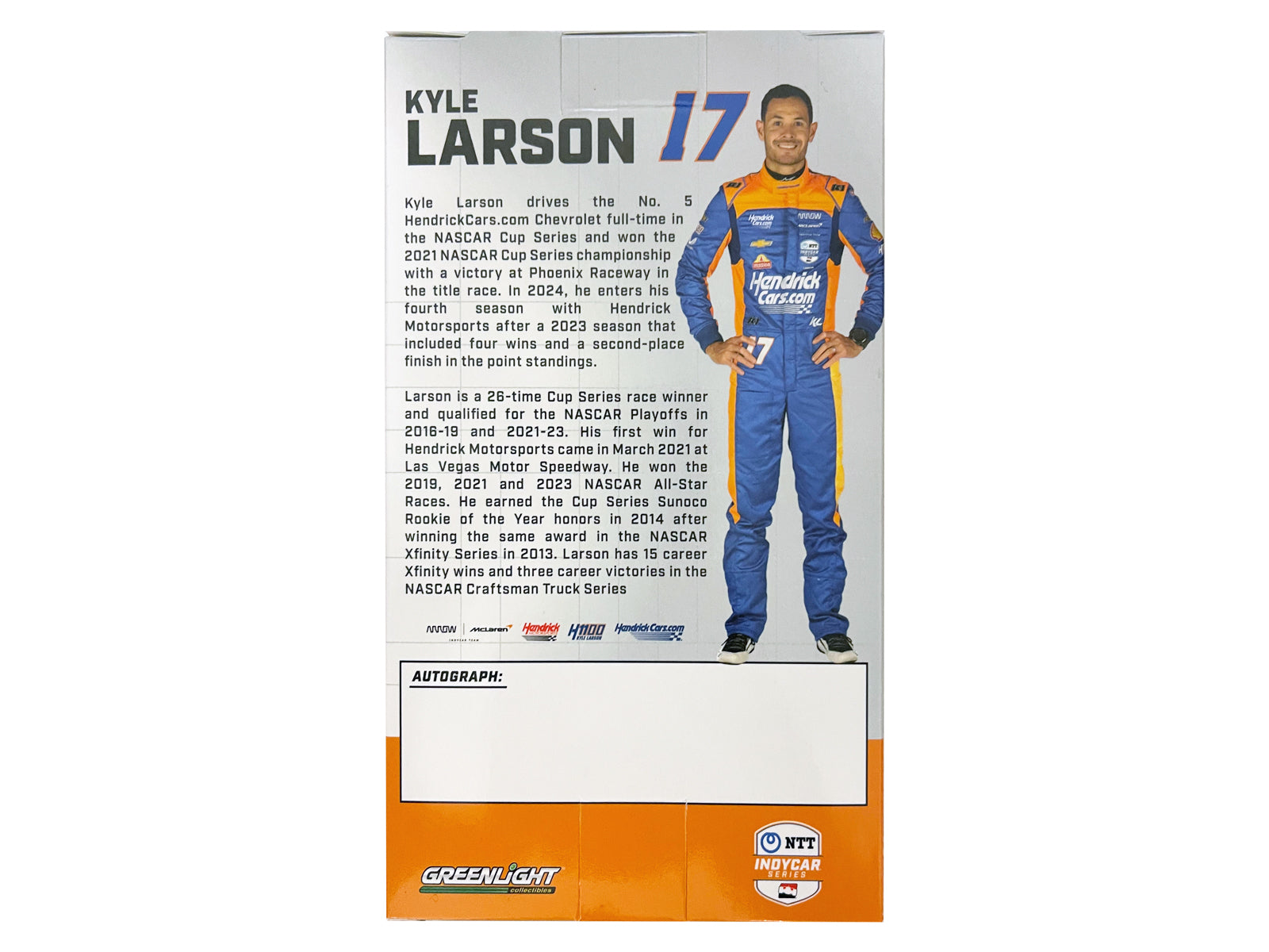 1/18 Scale Greenlight Kyle Larson #17 IndyCar Series Driver Figure - Hendrickcars.com Arrow McLaren - Collectible Diecast Model for Racing Fans & Display Enthusiasts