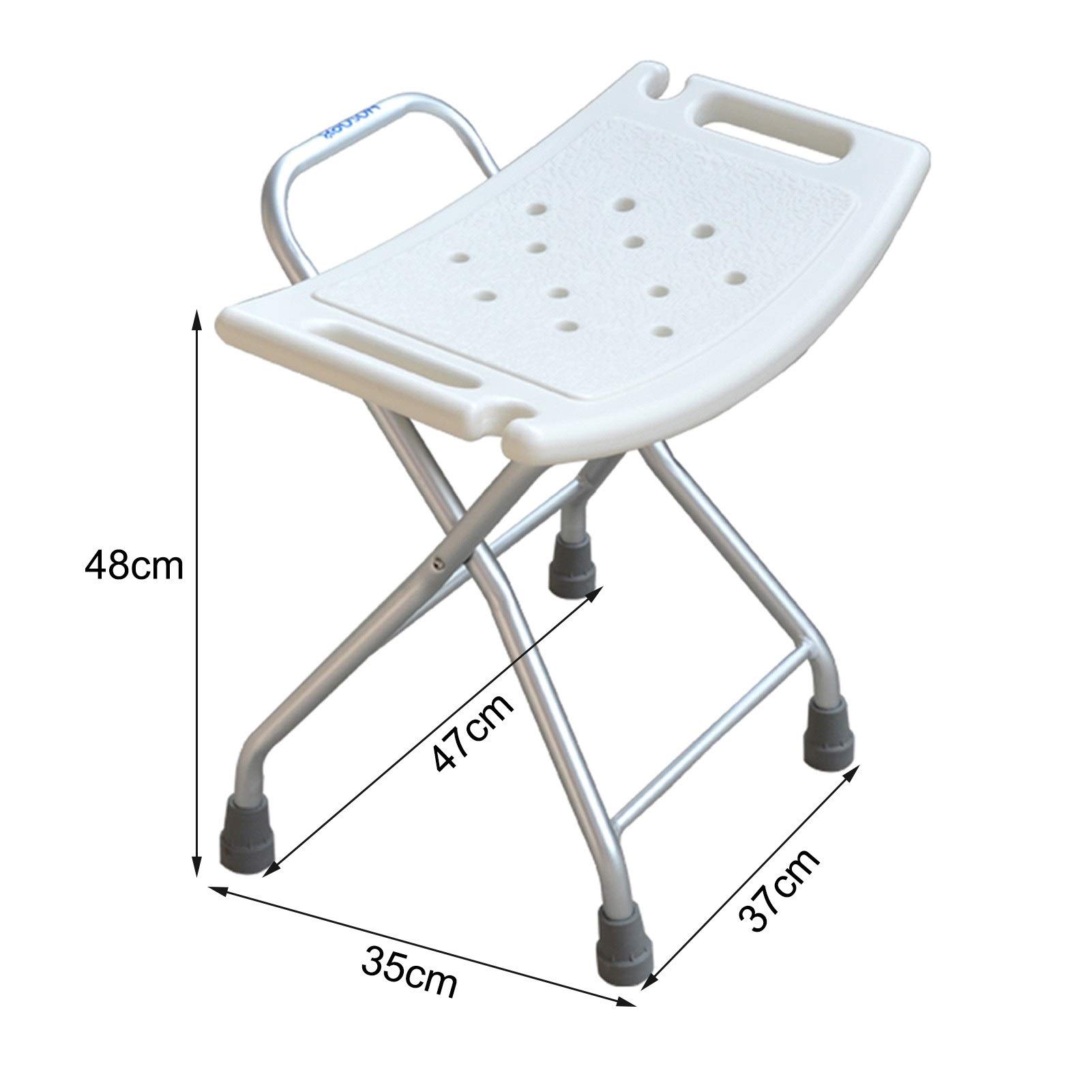 Premium Folding Shower Chair for Elderly & Disabled Adults - Lightweight, Compact Bath Seat with Transfer Bench - Ideal for Safe Bathing & Mobility Assistance in Home & Hospital Use - White