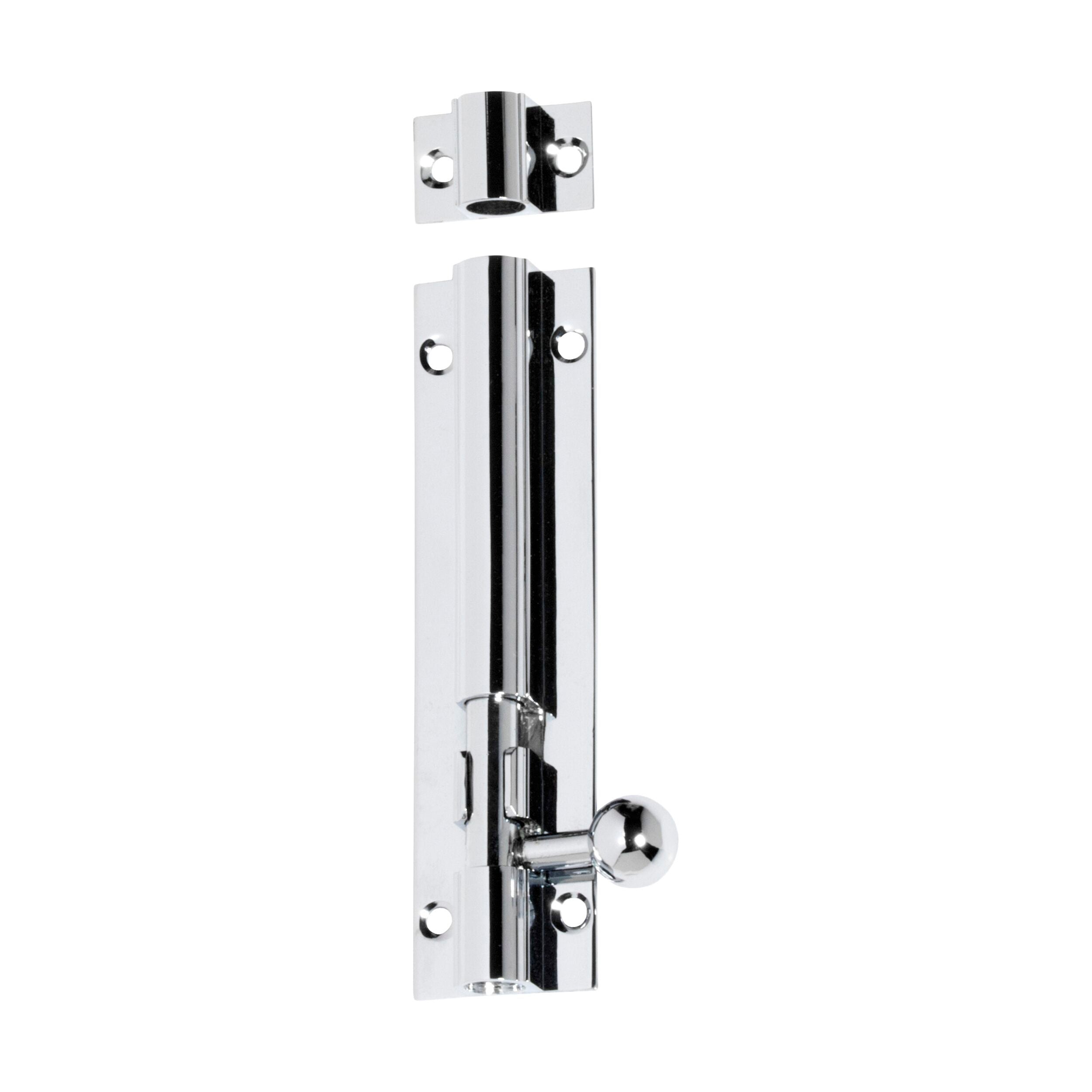 1432 Heavy Duty Chrome Plated Barrel Bolt 100mm x 25mm (7.5mm Diameter) - Secure Doors, Cabinets & Windows - Home, Office & Industrial Use
