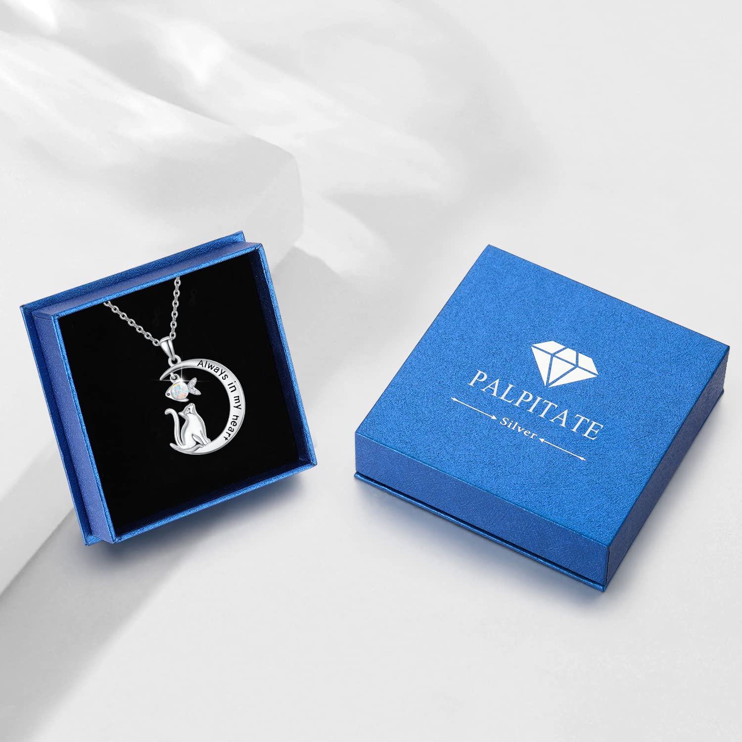 925 Sterling Silver Cat Necklace for Women - Elegant Cat Lover Jewelry Gift, Always in My Heart - Perfect for Birthdays, Anniversaries & Cat Enthusiasts