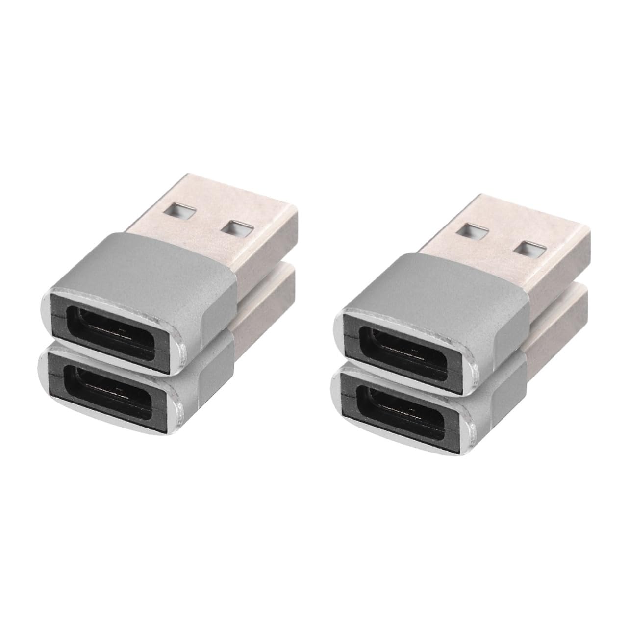 2-Pack USB C to USB Adapter - Aluminum Alloy Type C Female to USB 3.0 Converter for Phone Charging, Data Transfer - Compatible with iPhone, Samsung, Pixel, MacBook & More (Home, Office, Travel Use)