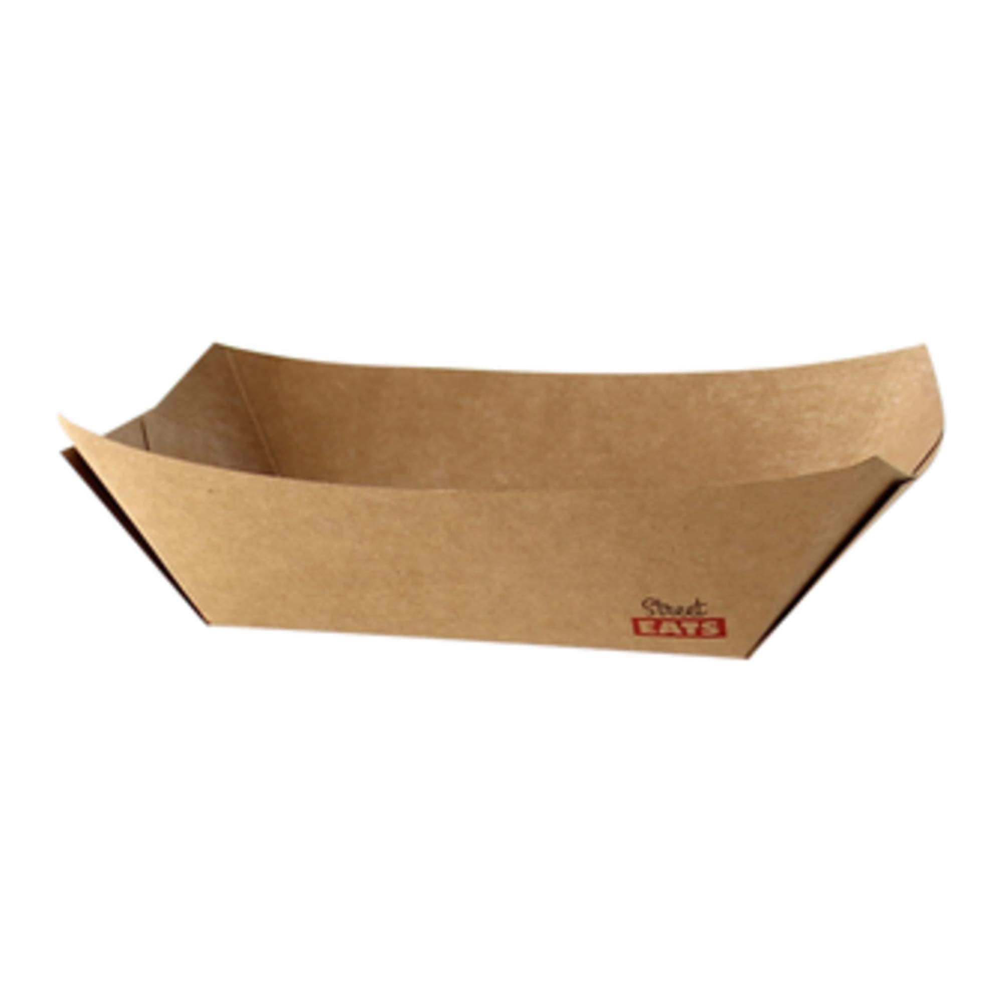 Eco-Friendly Disposable Kraft Brown Paper Food Boats - 13.5 oz, 6.7