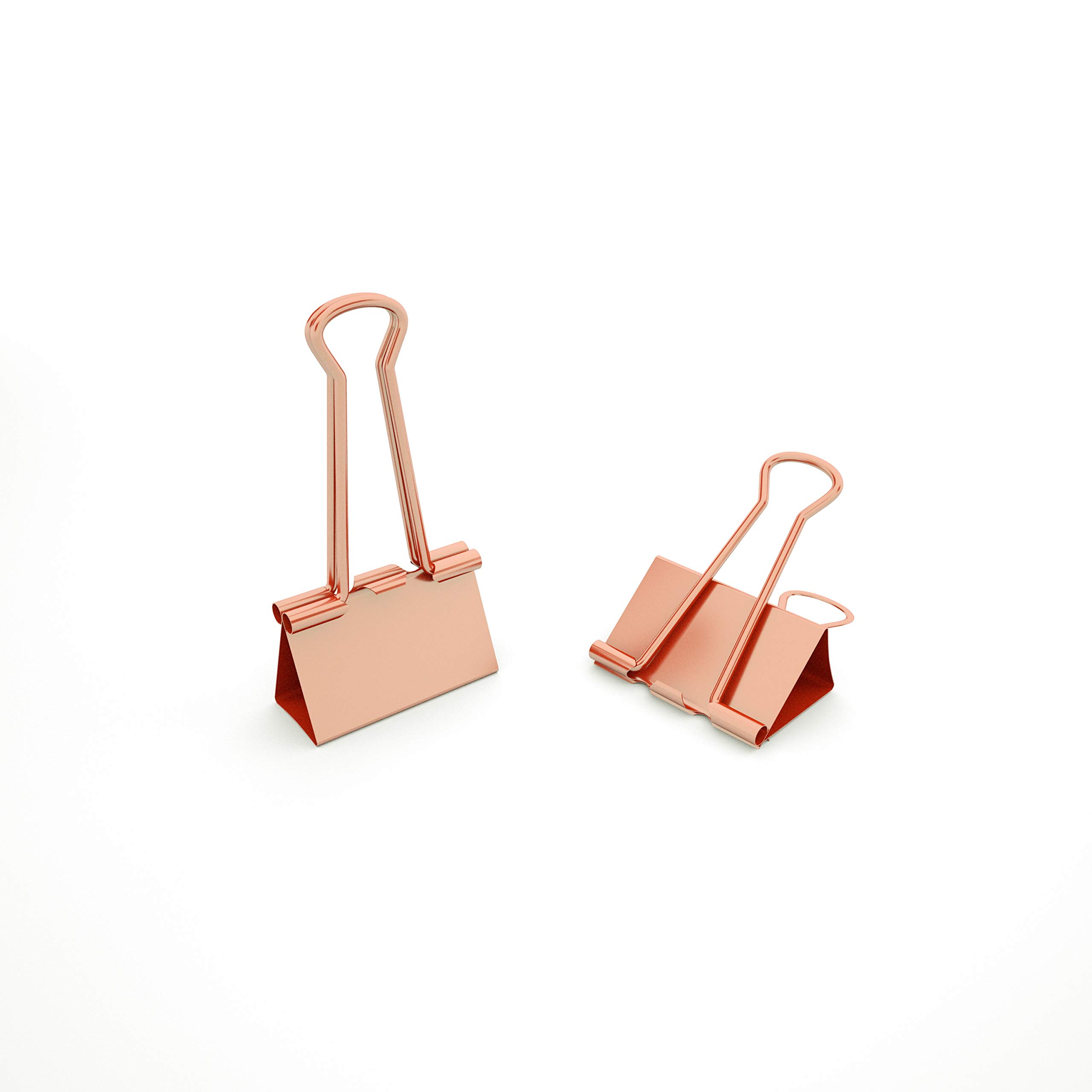 Rose Gold Metal Binder Clips - Small 0.75 Inch (19mm) 40-Pack - Perfect for Office, School, and Home Document Organization