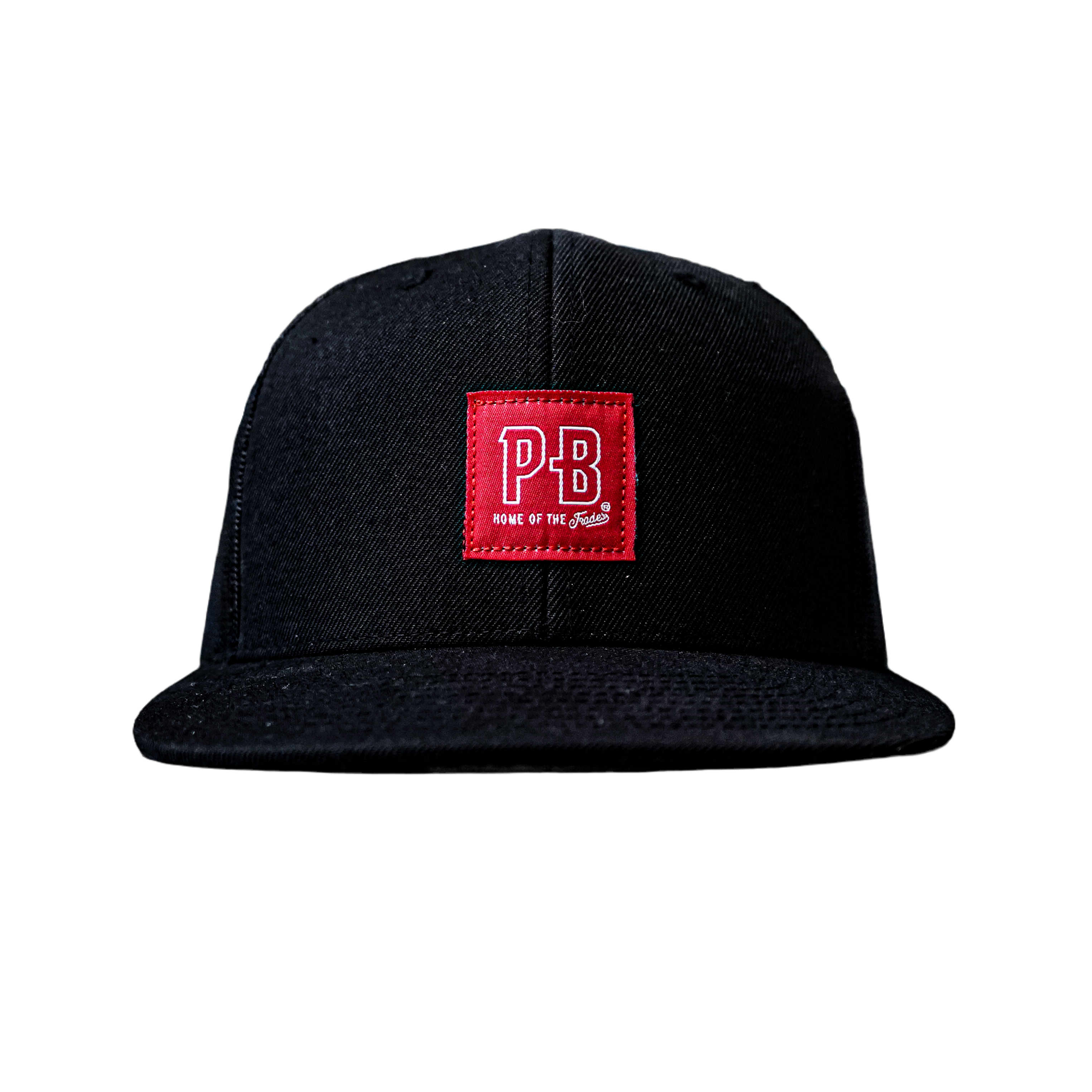 PB Stadium Snapback Hat - Black & Red Adjustable Baseball Cap for Men & Women - Perfect for Sports, Casual Wear & Outdoor Activities
