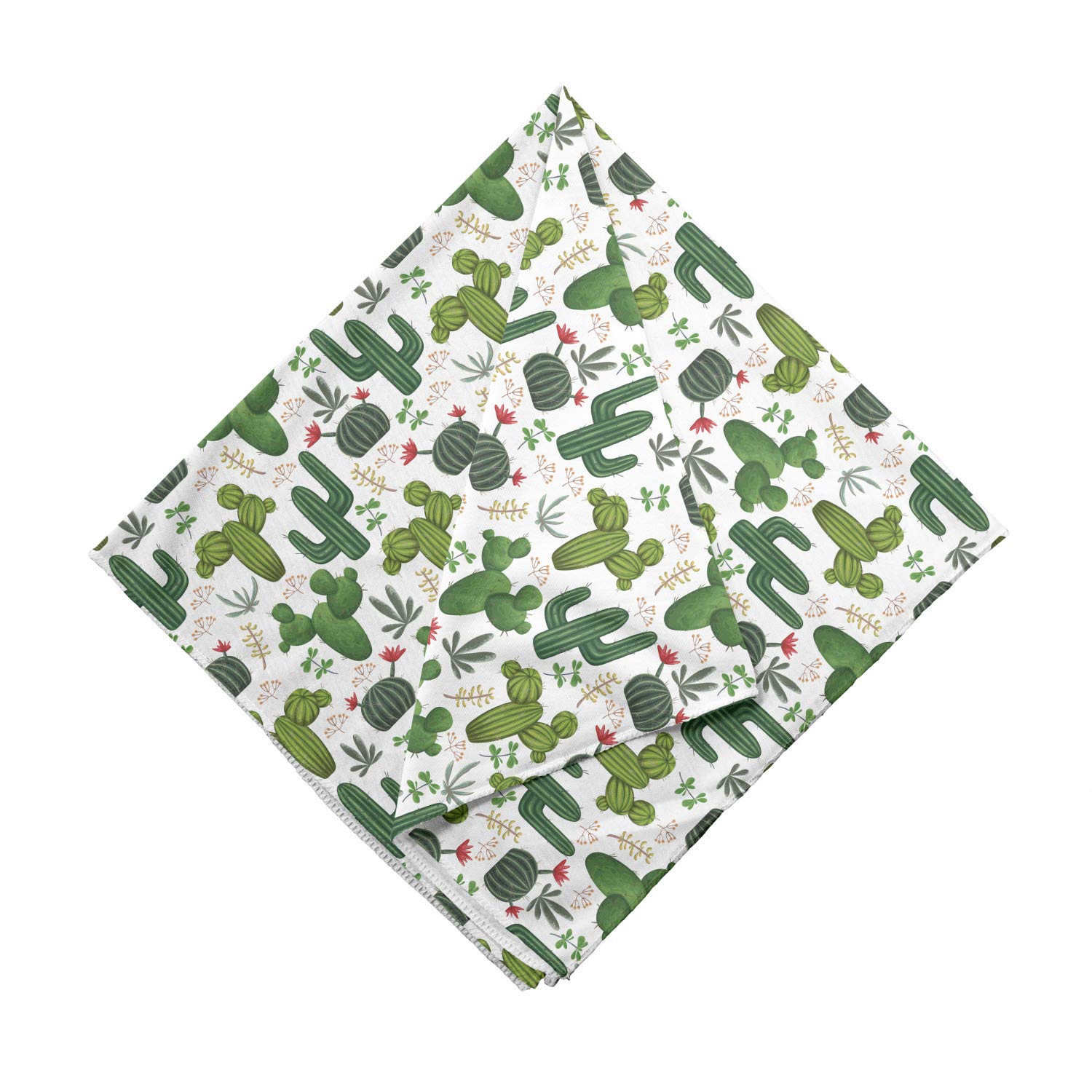 Ambesonne Cactus Bandana - Exotic Succulent Plant Print Unisex Head Scarf & Neck Tie for Outdoor Adventures, Music Festivals & Boho Fashion