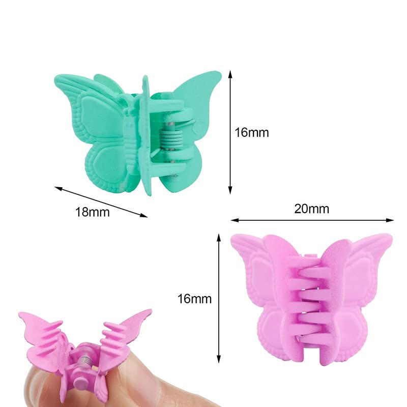 BELICIA 100 Packs Pastel Butterfly Hair Clips - Mini Cute Hair Accessories for Girls & Women, Matte Colors, 90s Style Hair Clips with Box - Perfect for School, Parties, and Everyday Hairstyles