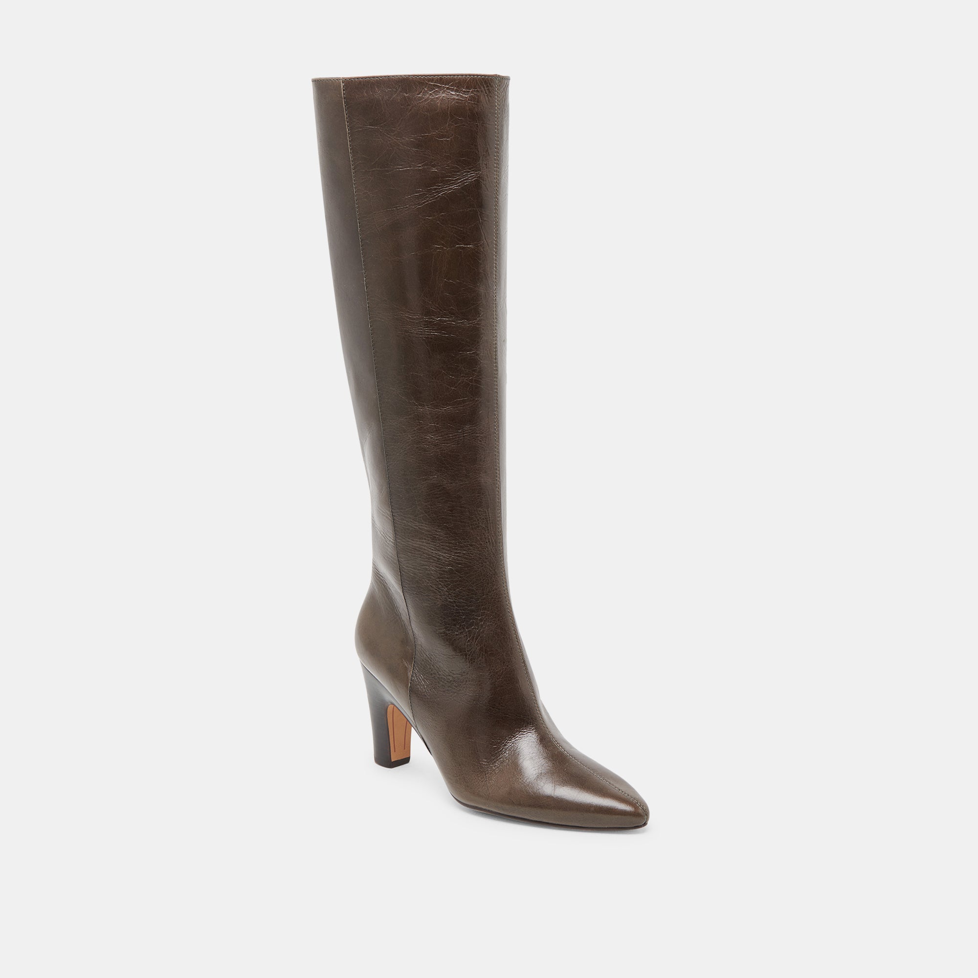 NELAS BOOTS DARK OLIVE LEATHER - Women's Fashion Ankle Boots, Genuine Leather, Comfortable & Stylish for Fall/Winter - Perfect for Office, Dating & Casual Outfits