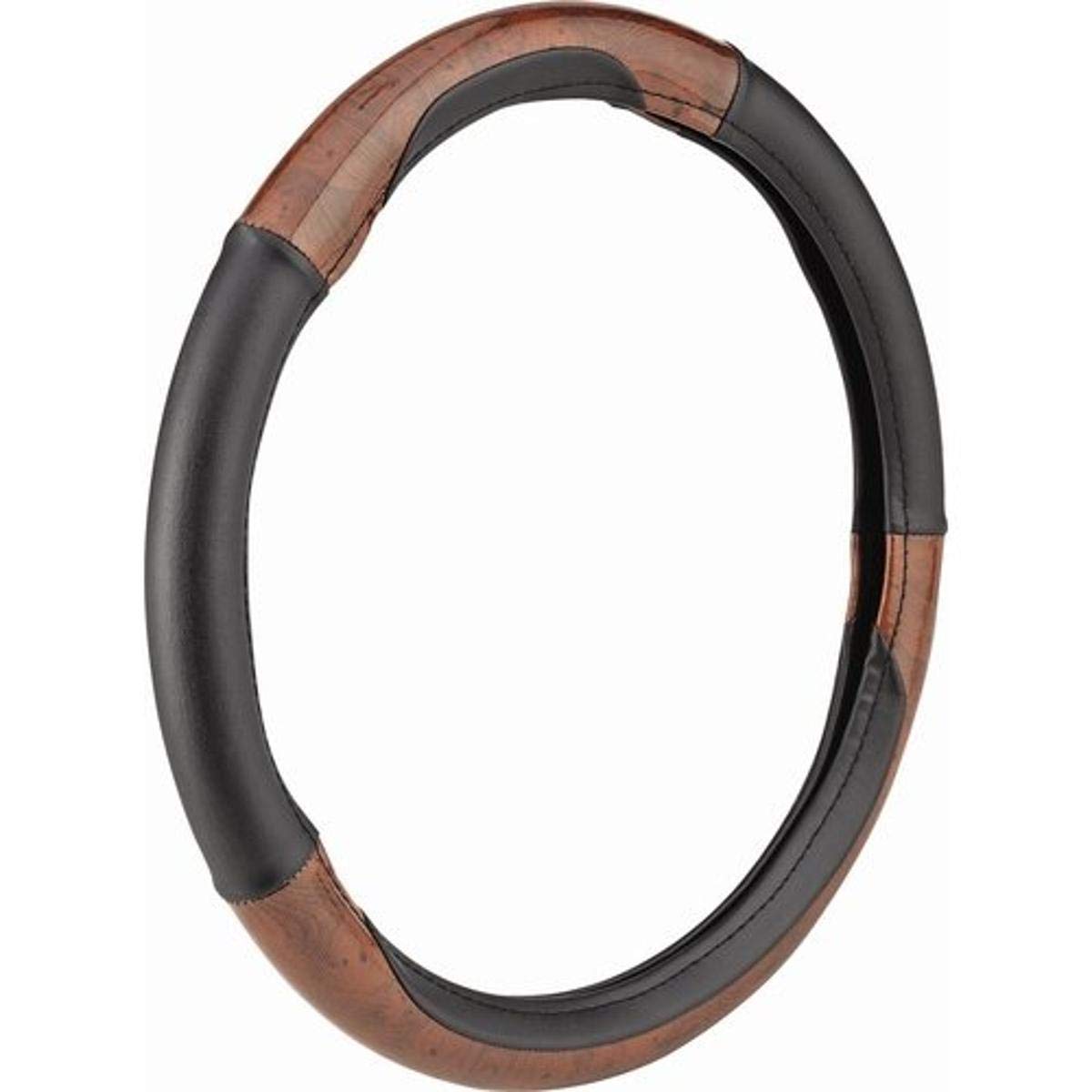 Universal Black Burl Wood Steering Wheel Cover for Cars & SUVs - Sporty & Durable