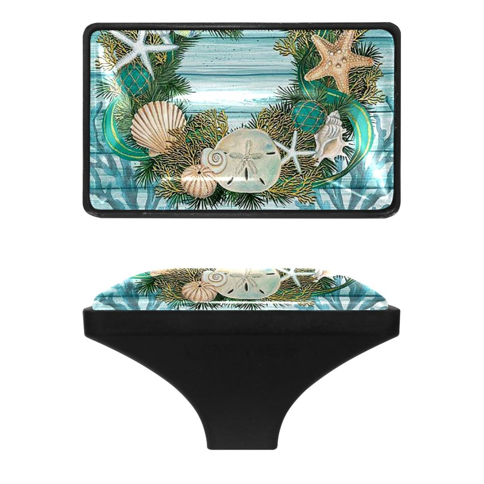 GIAPB 4Pcs Rectangle Cabinet Handles & Knobs - Modern Dresser Drawer Pulls for Kitchen, Bathroom & Furniture (Floral Summer Wreath Design) - Perfect for Home Renovation & DIY Projects