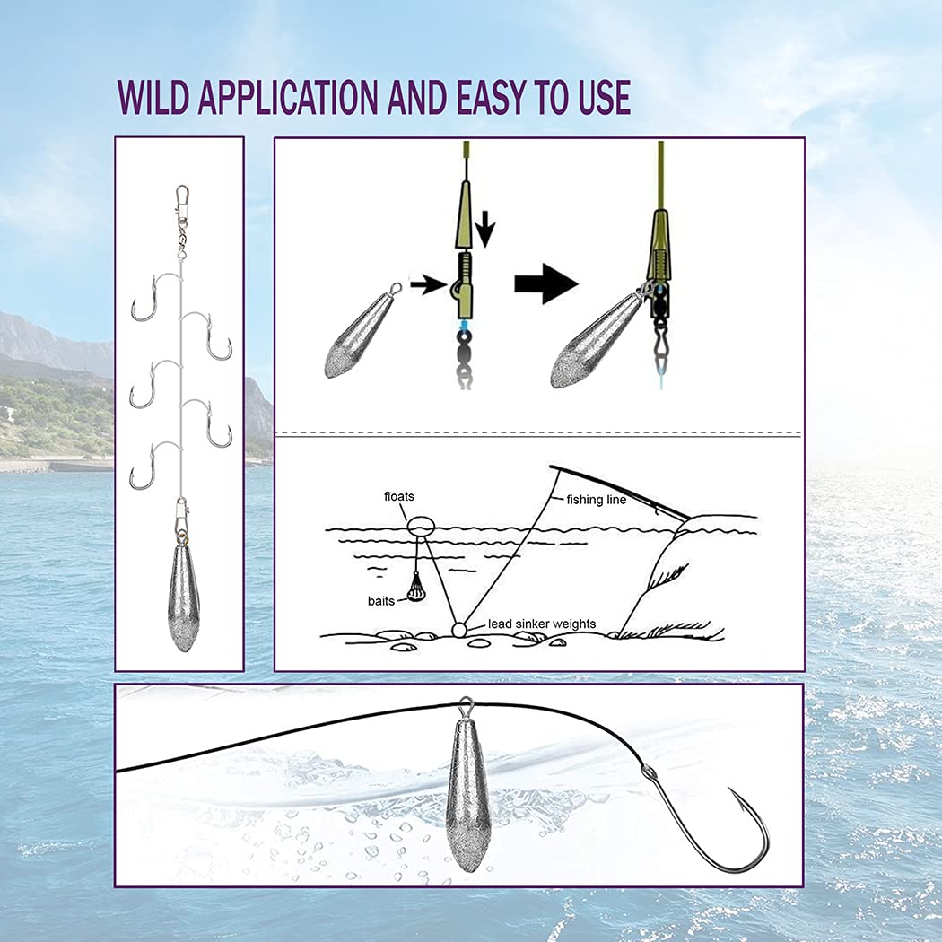 Premium Fishing Sinkers & Weights Kit - Bass Casting Sinkers for Saltwater & Freshwater Fishing | Lead Tackle for Bottom Fishing, Surf Casting & Drop Shot Techniques | Ideal for Bass, Trout & Catfish Anglers