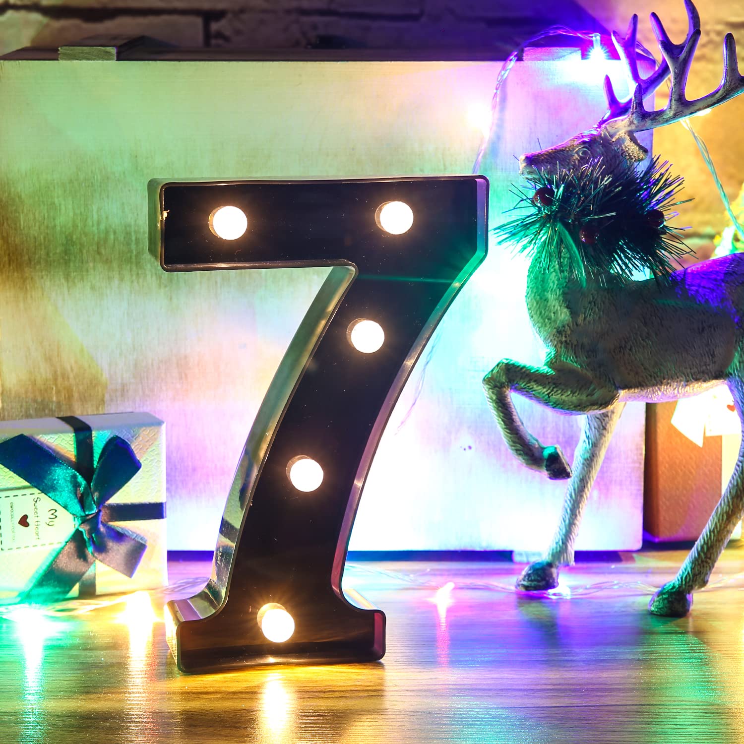 LED Alphabet & Number Lights (A-Z, 0-9) - Black Marquee Letter Signs for Wedding, Birthday, Party & Home Bar Decor - Perfect for Event Lighting & Wall Decorations
