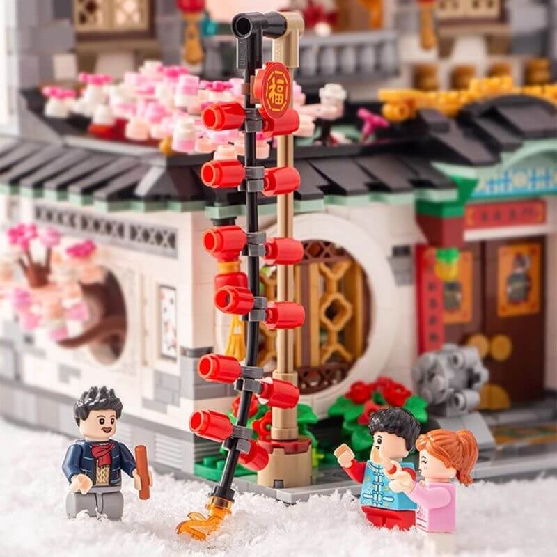 LOZ Mini Building Blocks - Chinese New Year Siheyuan Courtyard House Model Kit for Adults & Kids | DIY Architecture Toy for Holiday Decor, Gift, and Collectibles