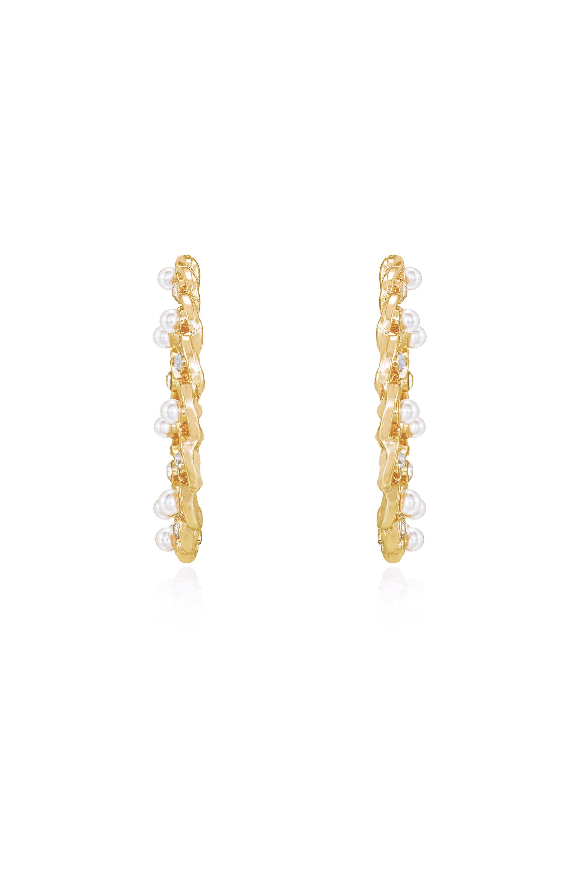 Elite Crystal Hoop Earrings for Women - 14K Gold Plated Hypoallergenic Dangle Earrings - Elegant Jewelry Gift for Birthday, Anniversary & Wedding - Perfect for Parties, Date Nights & Office Wear
