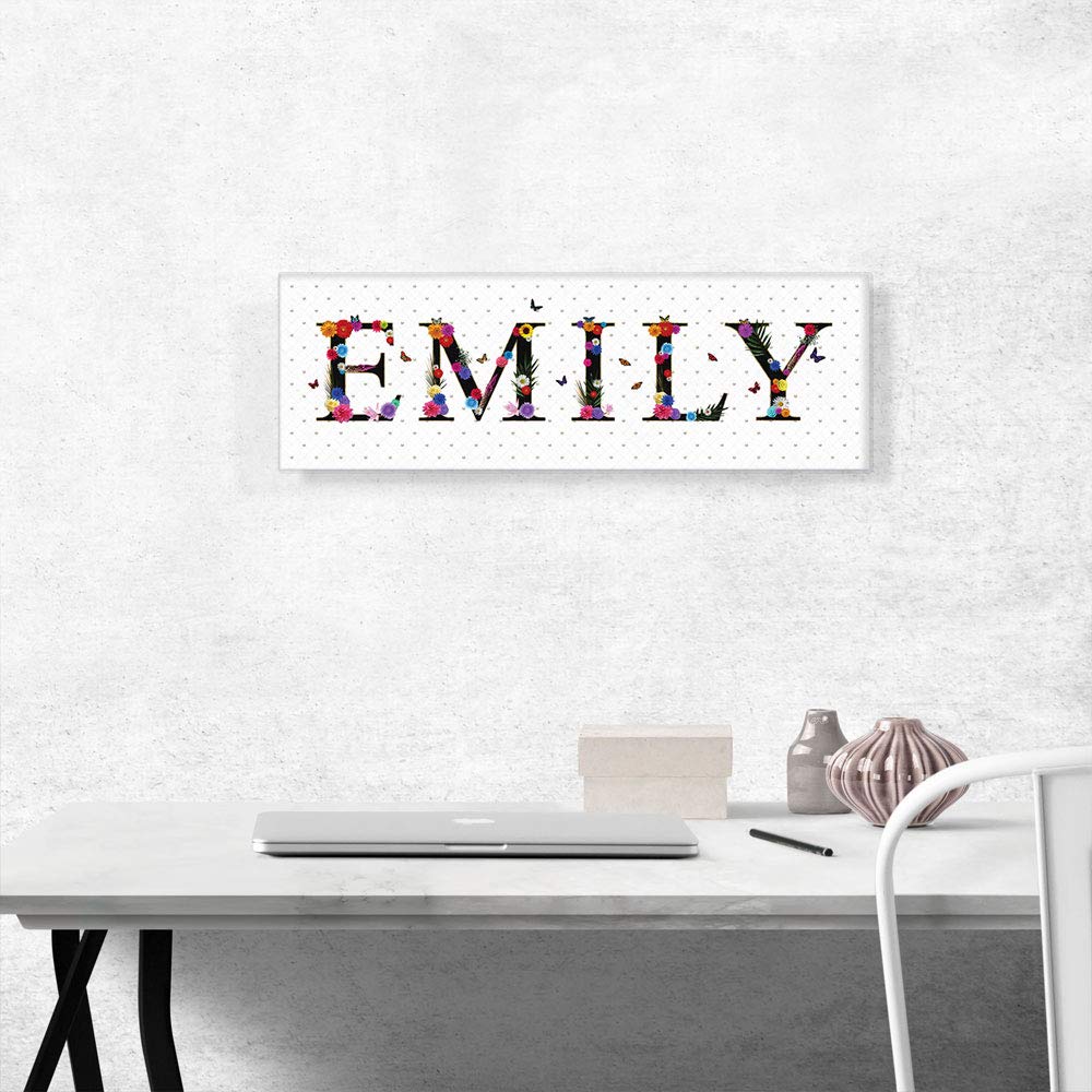 ARTCANVAS EMILY Girls Name Wall Art - Stretched Canvas Print, Framed Painting, Giclee Poster - 36