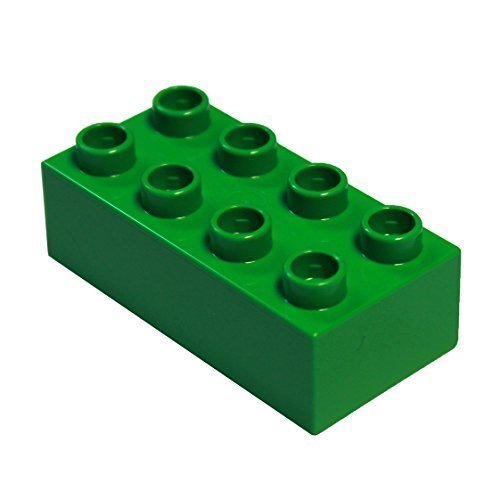 LEGO DUPLO Bright Green 2x4 Building Bricks (Pack of 10) - Perfect for Kids' Early Learning, Creative Play & Preschool Education