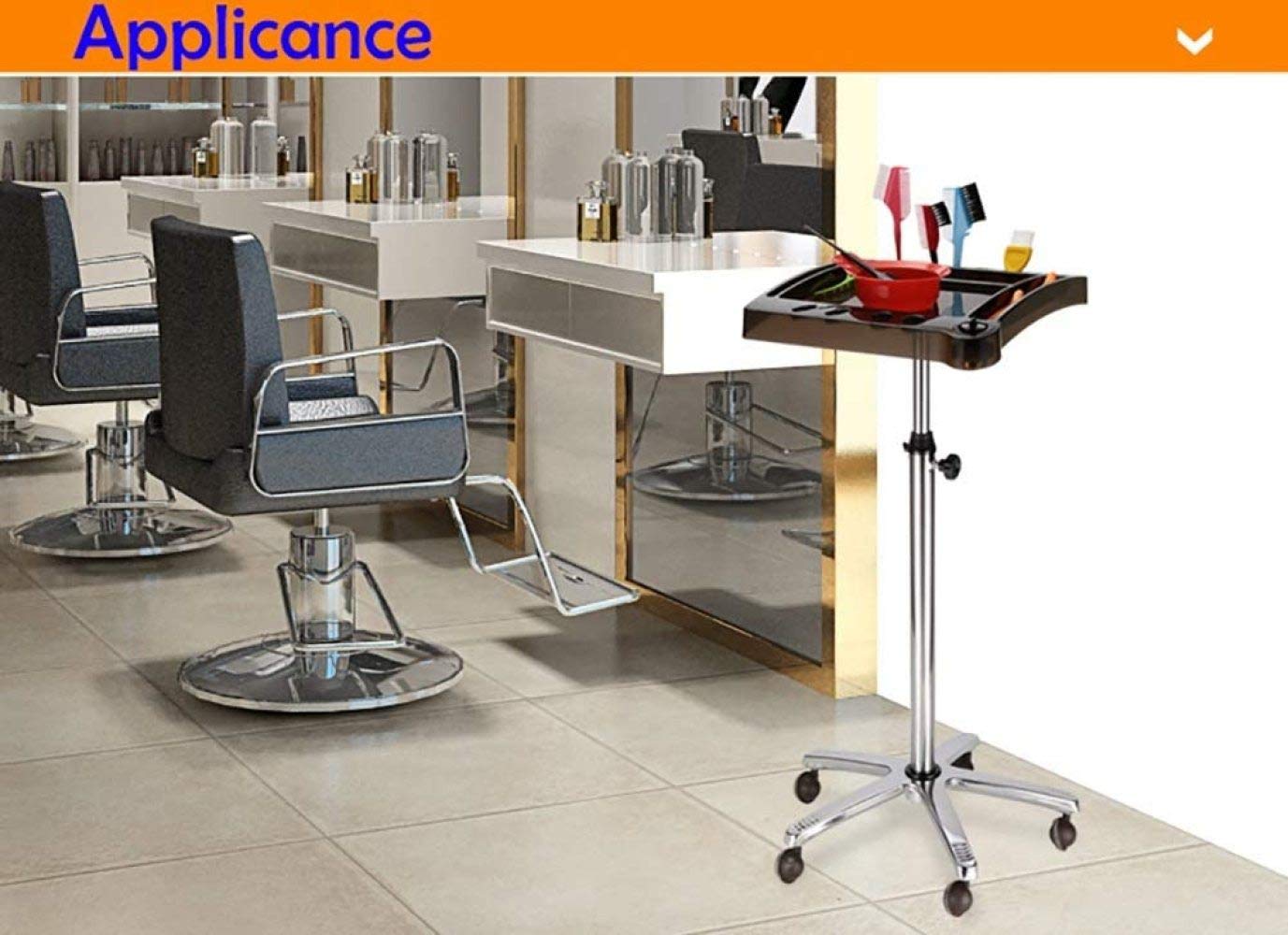 TTWUJIN Salon Storage Cart with Casters - High Capacity Hair Dryer & Hot Oil Comb Holder, Dye Tray, Lift Band for Barbershop & Beauty Salon (Black, 46×42×XX) - Perfect for Styling Tools, Hair Products & Salon Organization
