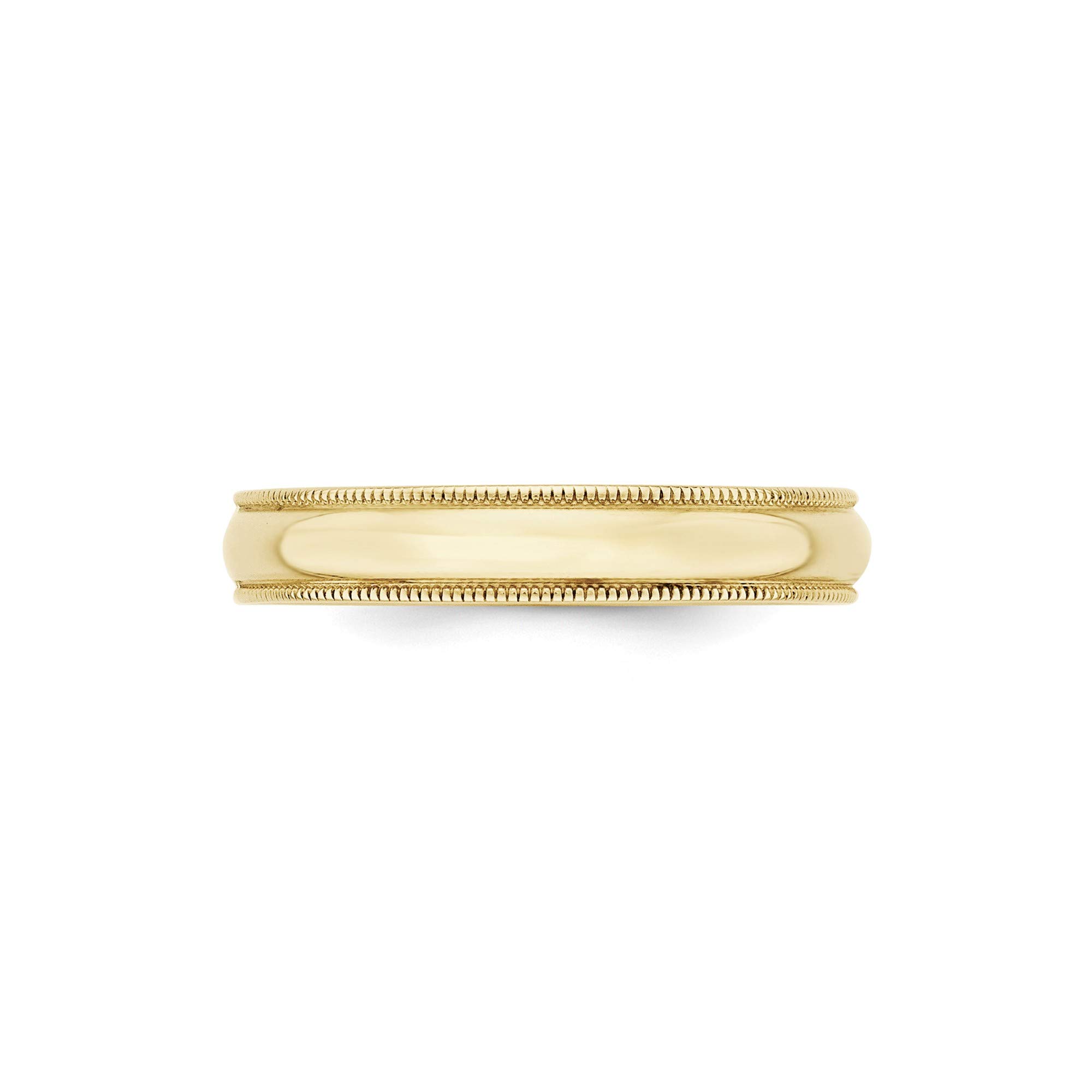 10k Yellow Gold 4mm Milgrain Wedding Band - Size 9 for Bridal Jewelry