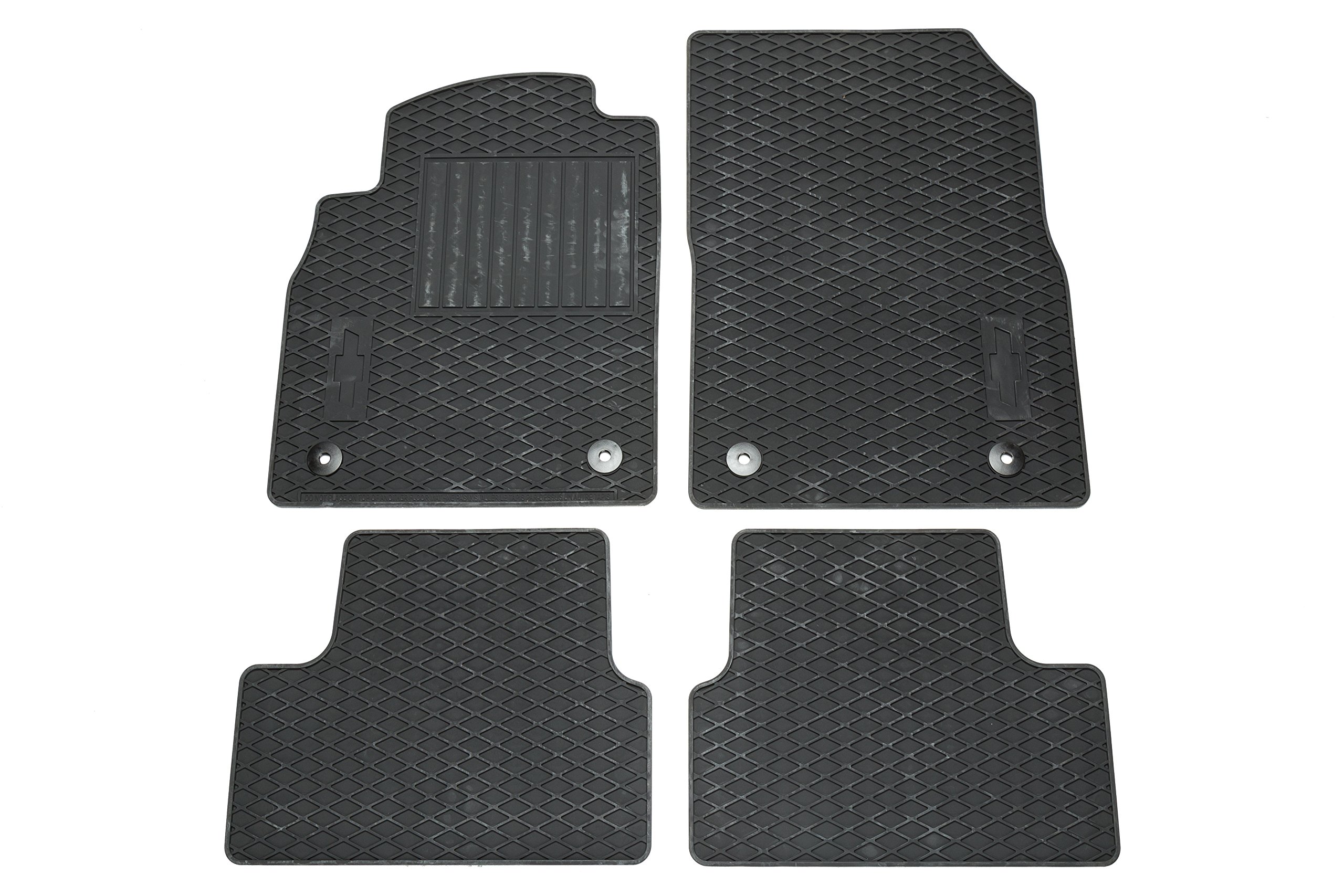 Premium GM Accessories 22893249 All-Weather Front & Rear Floor Mats - Heavy Duty Black Rubber Car Mats for Trucks, SUVs & Sedans - Perfect for Winter Snow, Mud & Rain Protection