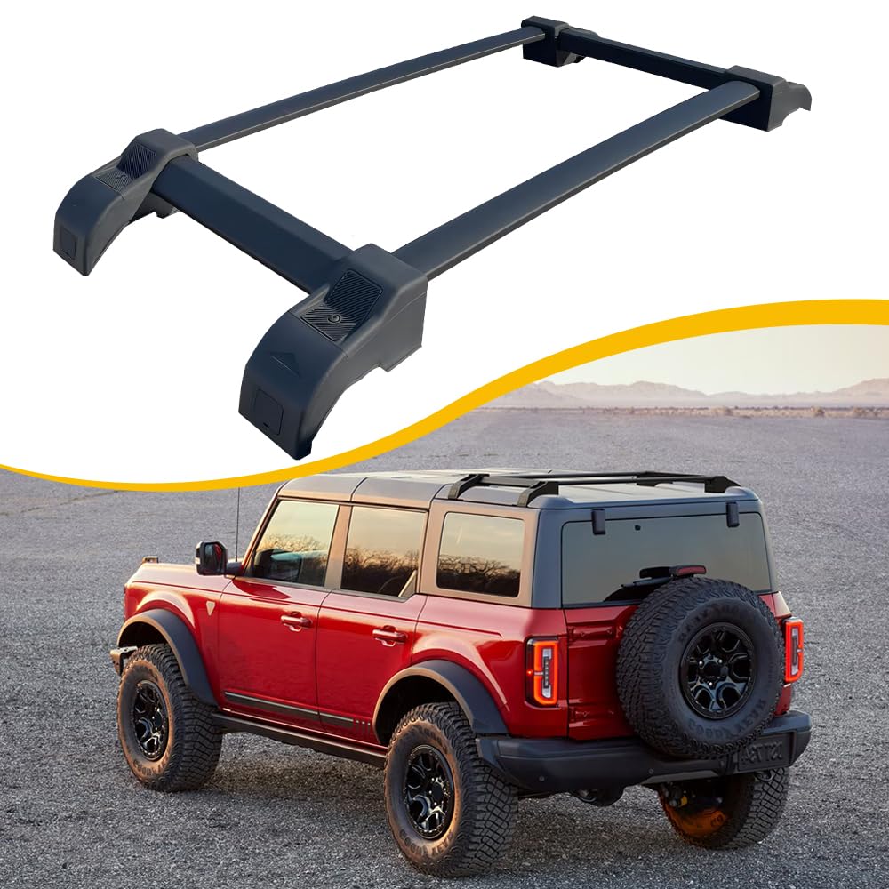 2021-2025 Ford Bronco 4-Door Hard Top Half Short Roof Rack - Heavy Duty Cross Bars for Cargo Carrier & Luggage | Perfect for Camping, Road Trips & Outdoor Adventures