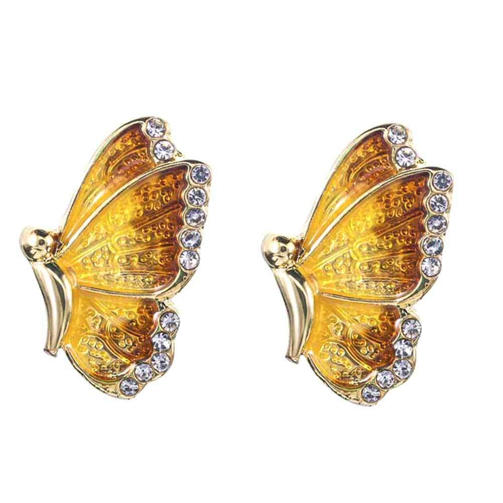 Elegant Rhinestone Butterfly Stud Earrings for Women - Colorful Enamel Charm Jewelry - Perfect for Parties, Weddings & Everyday Wear