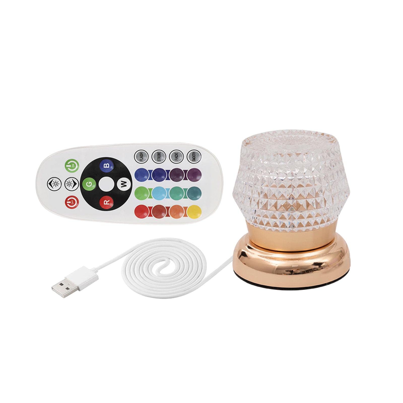 Gazechimp RGB LED Desk Lamp - Color Changing, Dimmable Crystal Table Light for Office & Home Decor | Portable Night Light for Bedroom, Wedding, Gaming Setup