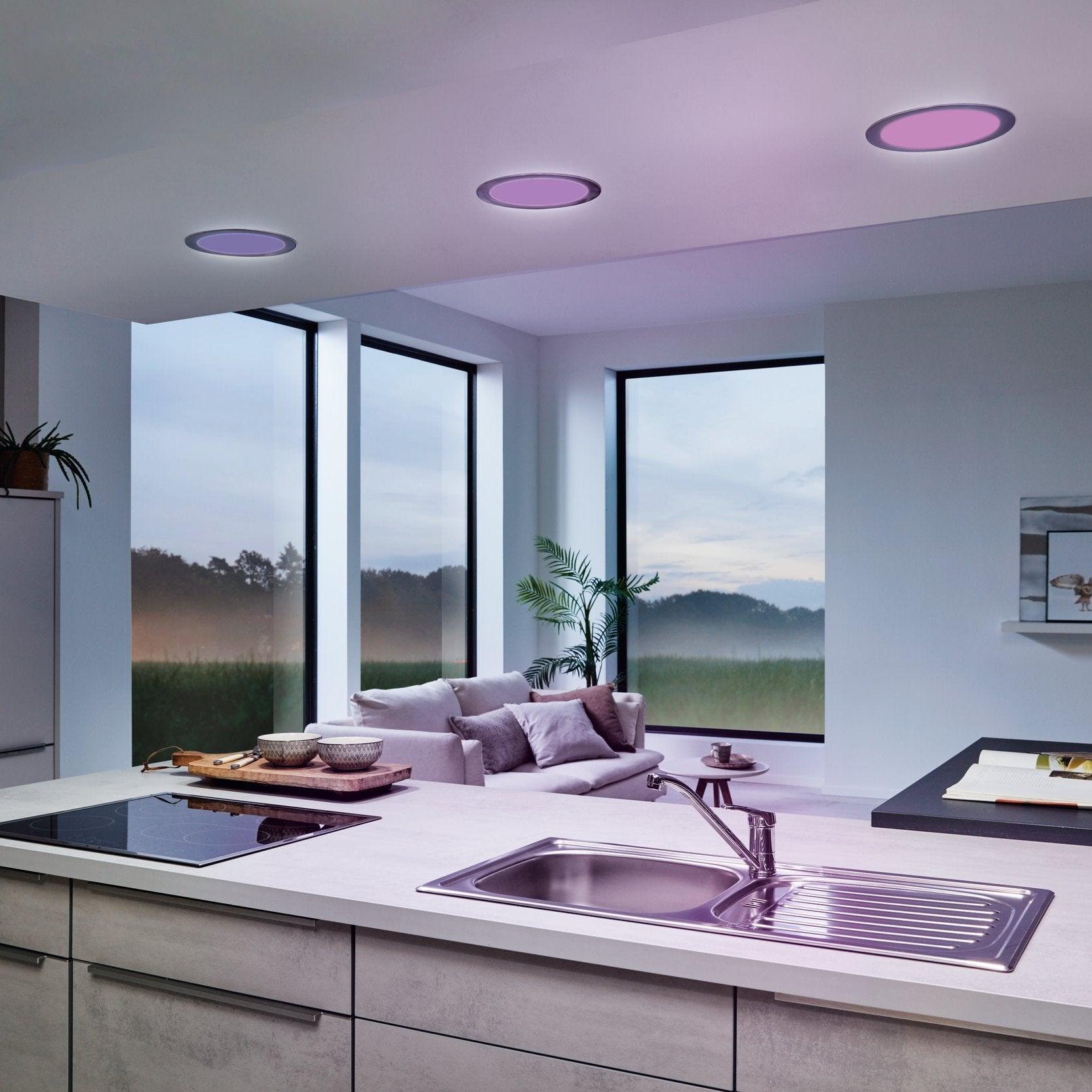 Eglo Fueva Z Smart LED Recessed Ceiling Light in Nickel Finish - Dimmable Modern Lighting for Bedroom, Kitchen & Living Room