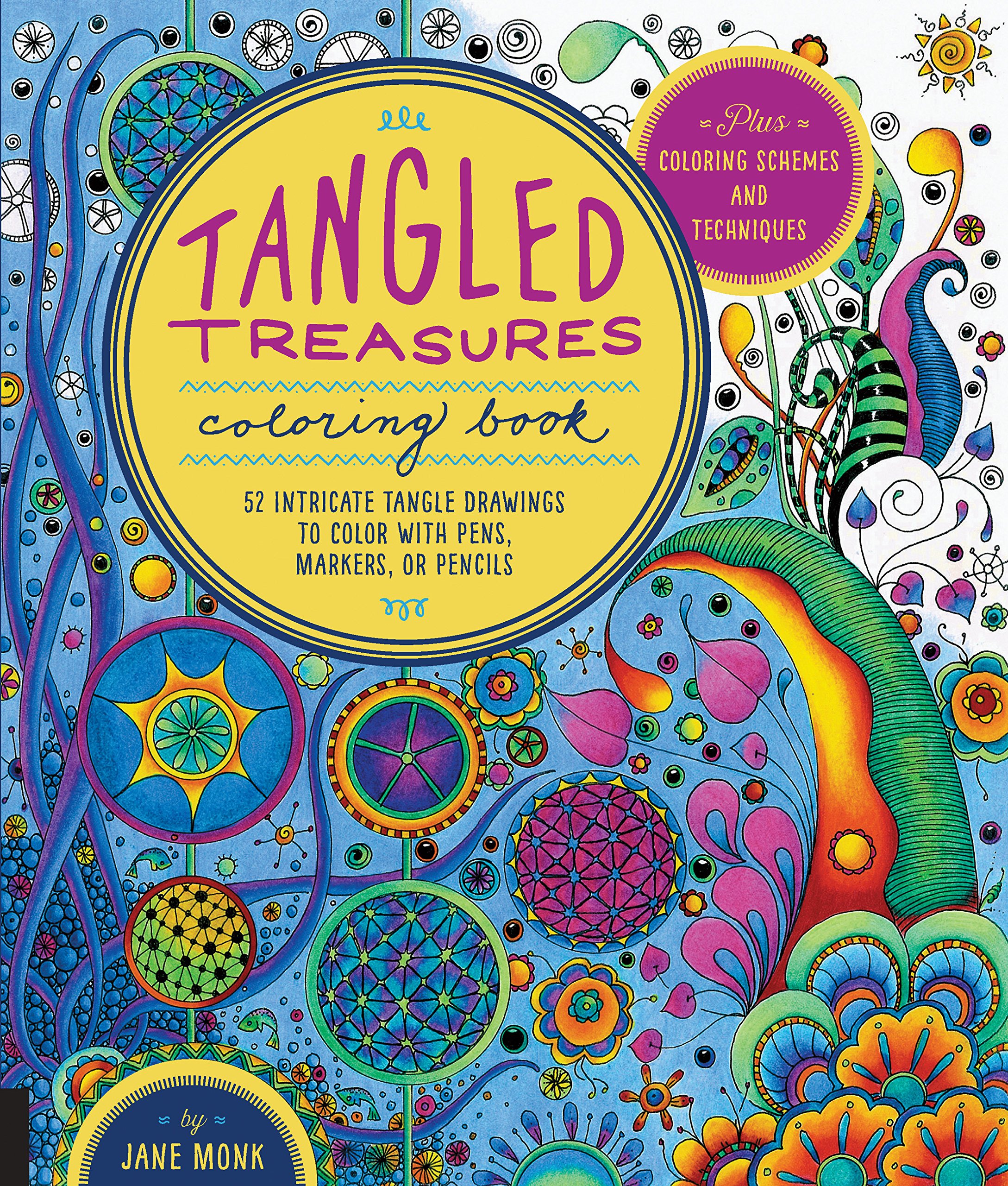 Tangled Coloring Book - 52 Intricate Drawings for Pens & Markers | Relaxing Art Therapy