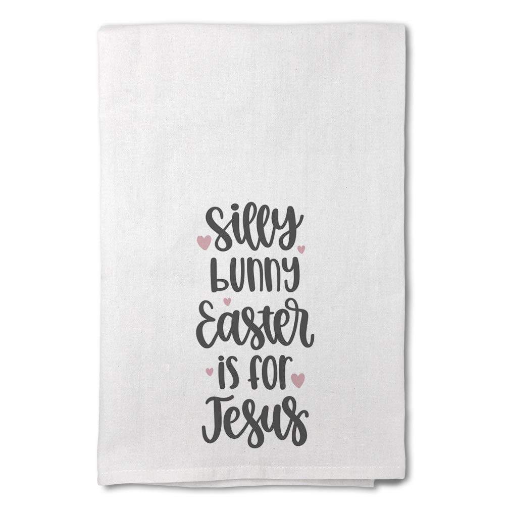 Easter Bunny Kitchen Towels - Custom Printed Flour Sack Dish Towels for Cleaning & Decor - Funny Silly Bunny Design - Perfect for Easter Decorations, Kitchen Cleaning & Holiday Gifts