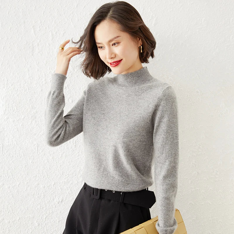 Warm Long Sleeve Pullover Sweater for Women - Cozy Knitwear for Fall & Winter - Perfect for Casual Outfits and Layering