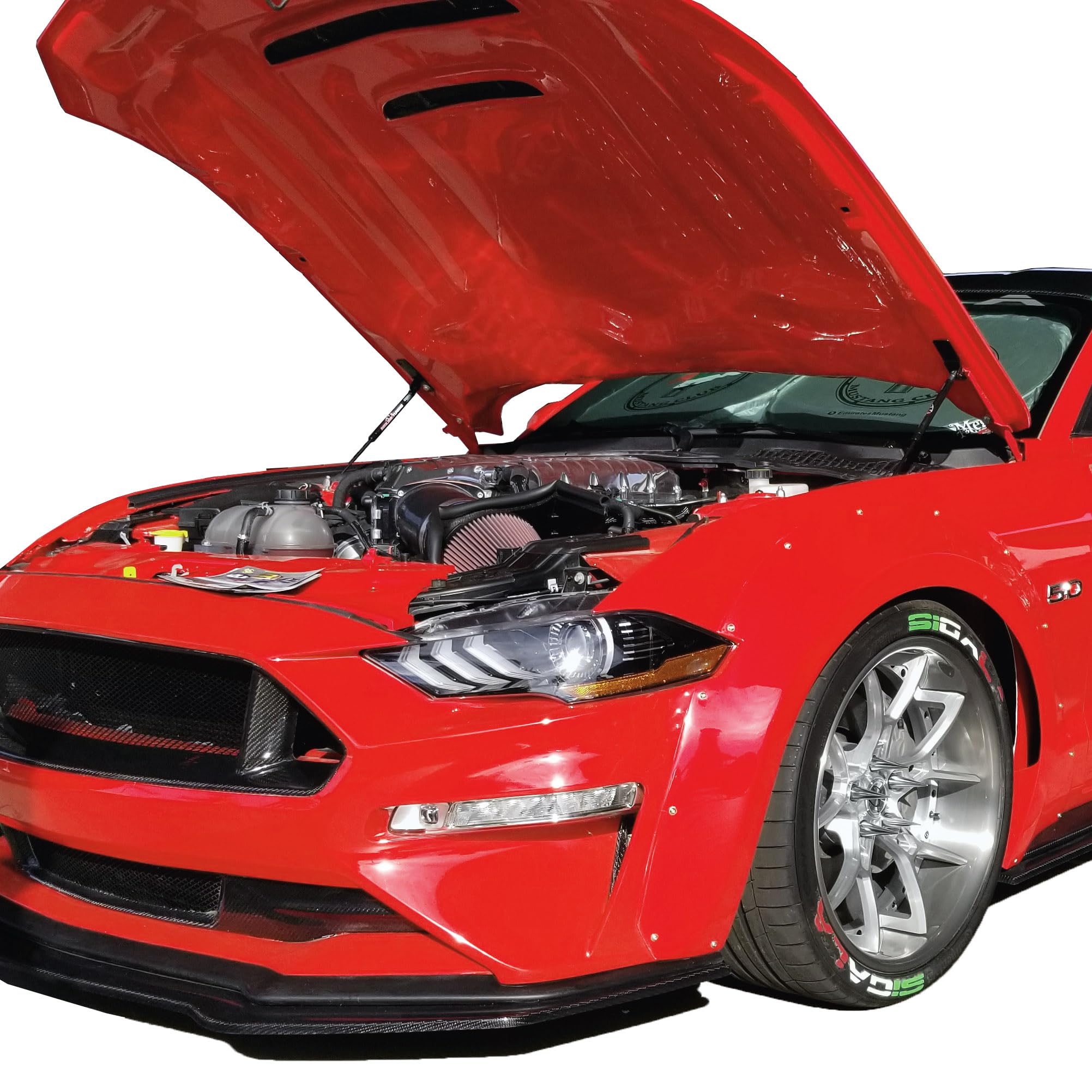 Redline Tuning 21-11035-04 Hood QuickLIFT Carbon Bolt-in System for 2015-2023 Ford Mustang - Black Components & Carbon Fiber Struts | Easy Hood Lift for Car Maintenance & Engine Access