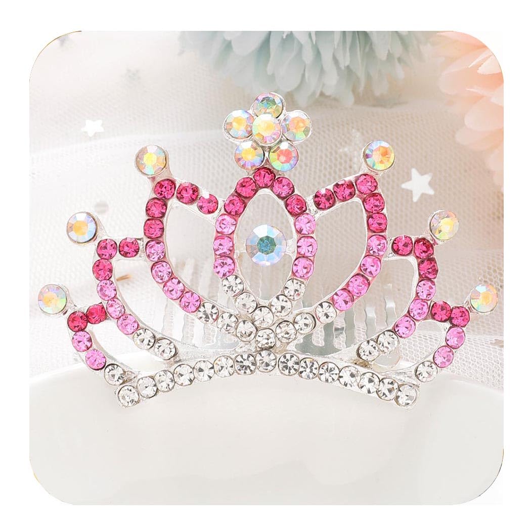 Sparkling Rhinestone Tiara Comb - Elegant Crystal Crown Hair Accessory for Prom, Weddings, and Special Occasions