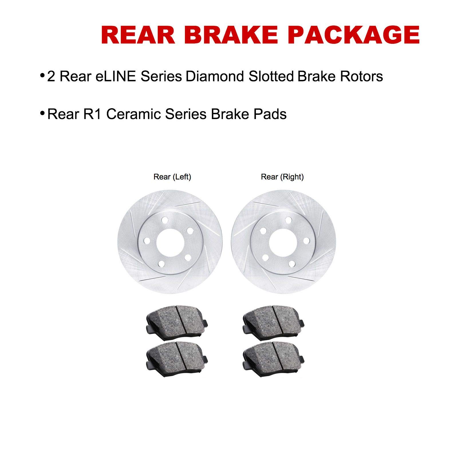 R1 Concepts Rear Brake Pads and Rotors Kit - Ceramic Brake Set for 1987-1989 Porsche 944 | High-Performance Braking System for Sports Cars & Daily Driving