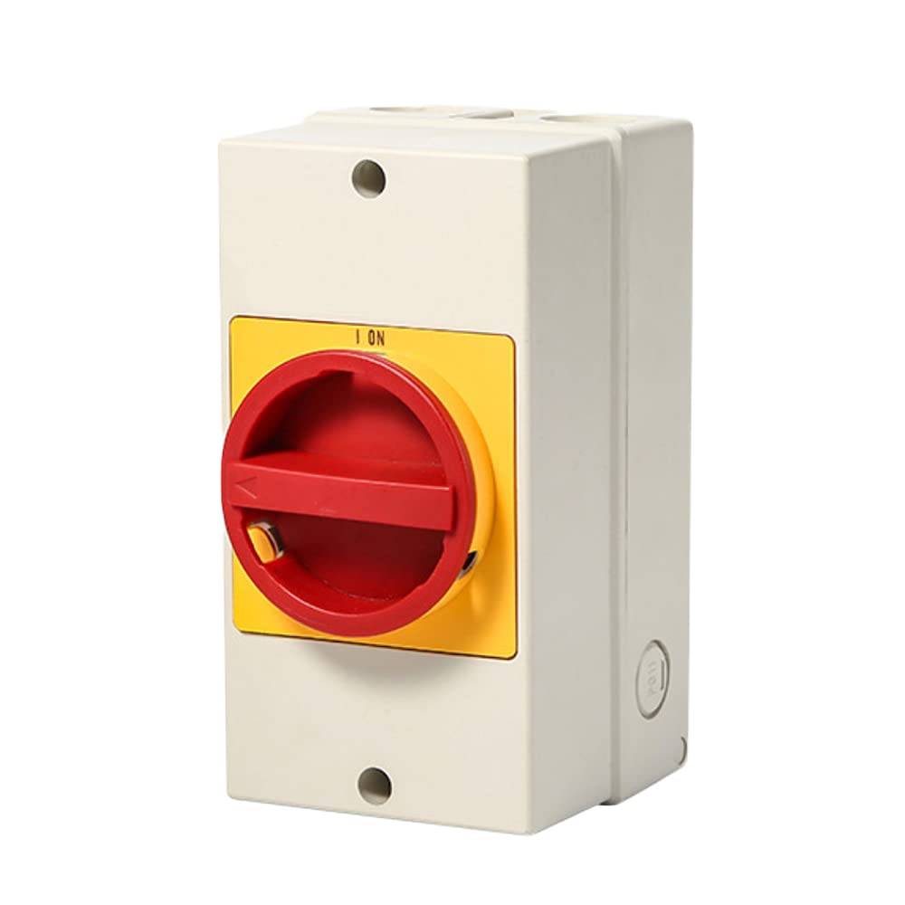 ATO 2 Position 100A Rotary Switch 3 Pole, IP65 Waterproof Small Rotary Cam Switch for Ventilation Equipment, Air Conditioning & Small AC Motor - Perfect for HVAC Systems, Industrial Controls & Electrical Panels