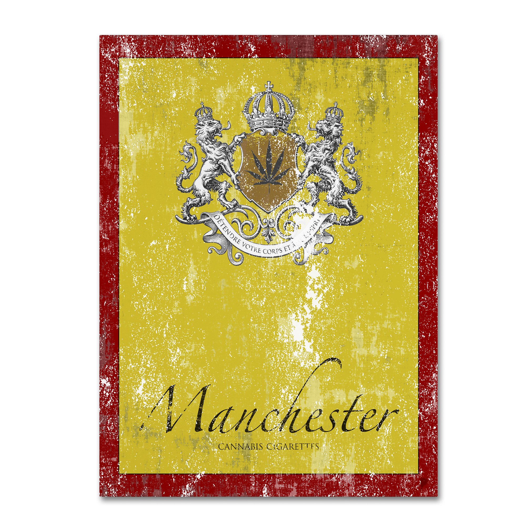 Trademark Fine Art Cannabis Cigarettes Wall Art by Potman - 18x24 Inches Framed Canvas Print - Perfect for Home Decor, Living Room, Office & Man Cave