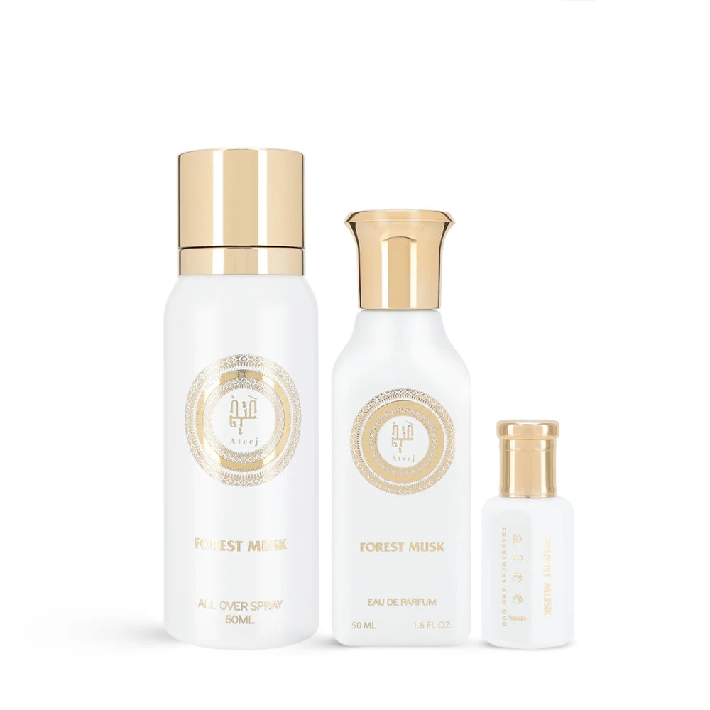 Premium Forest Musk Perfume Oil Set - 3 Pack for Women & Men | Long-Lasting Fragrance for Date Night, Office & Special Occasions