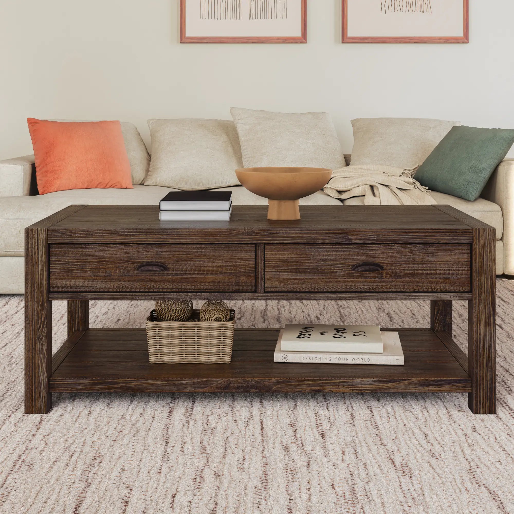 Montauk 4-Piece Living Room Furniture Set - Sofa, Loveseat, Coffee Table & Side Table - Modern Home Decor for Small Spaces & Apartments