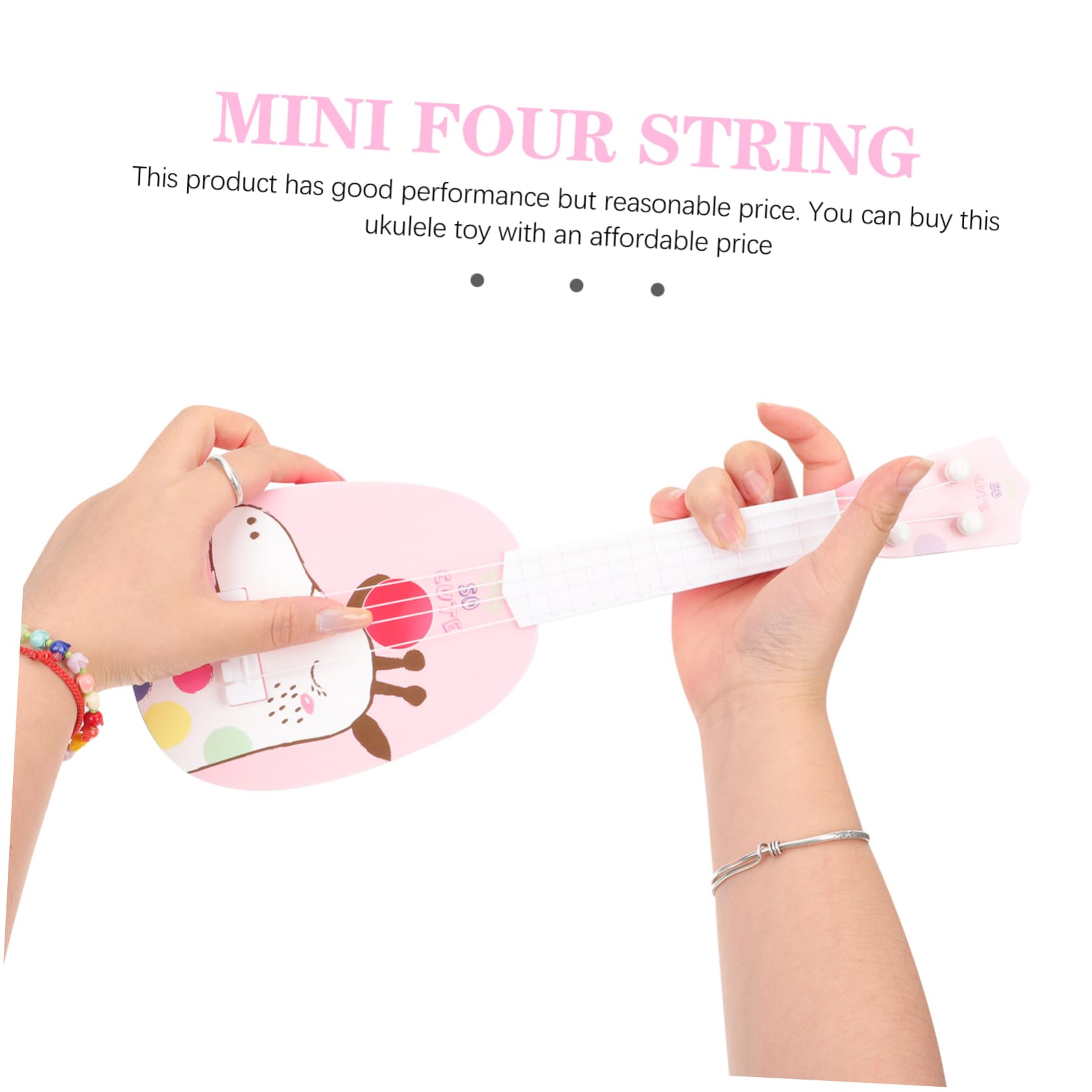 iBasenice 2-Piece Kids Toy Ukulele Set - Colorful ABS Plastic Mini Guitar Musical Instrument for Children | Perfect for Birthday Gifts, Music Learning & Pretend Play