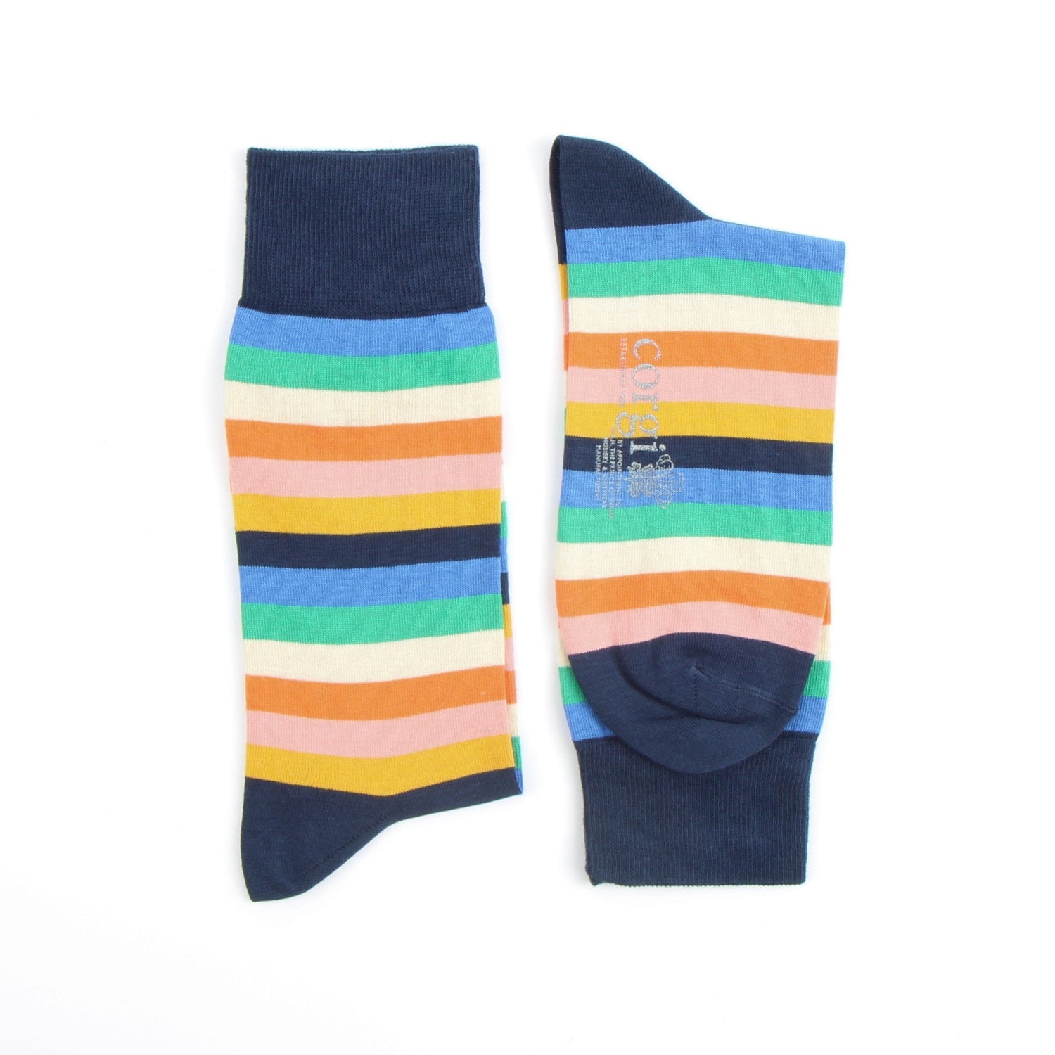 Men's Signature Stripe Cotton Socks - Breathable & Comfortable Casual Athletic Socks for Running, Gym, Work & Everyday Wear