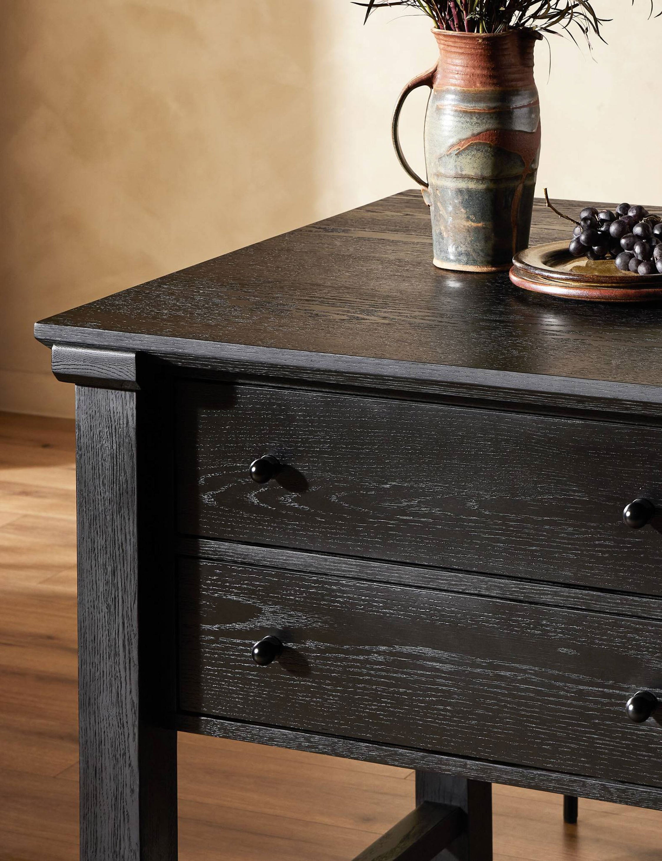 Burke Kitchen Island with Storage - Modern Rolling Kitchen Cart with Butcher Block Top for Small Spaces - Perfect for Meal Prep, Dining & Extra Counter Space in Apartments & Homes