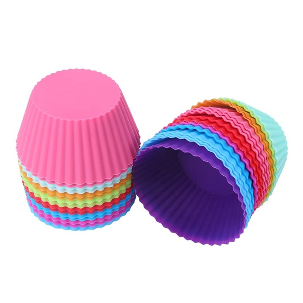 6PCS Reusable Silicone Cupcake Molds & Muffin Liners - Dishwasher Safe Baking Cases for Perfect Cupcakes, Muffins & Desserts - Ideal for Home Baking, Parties & Holiday Treats