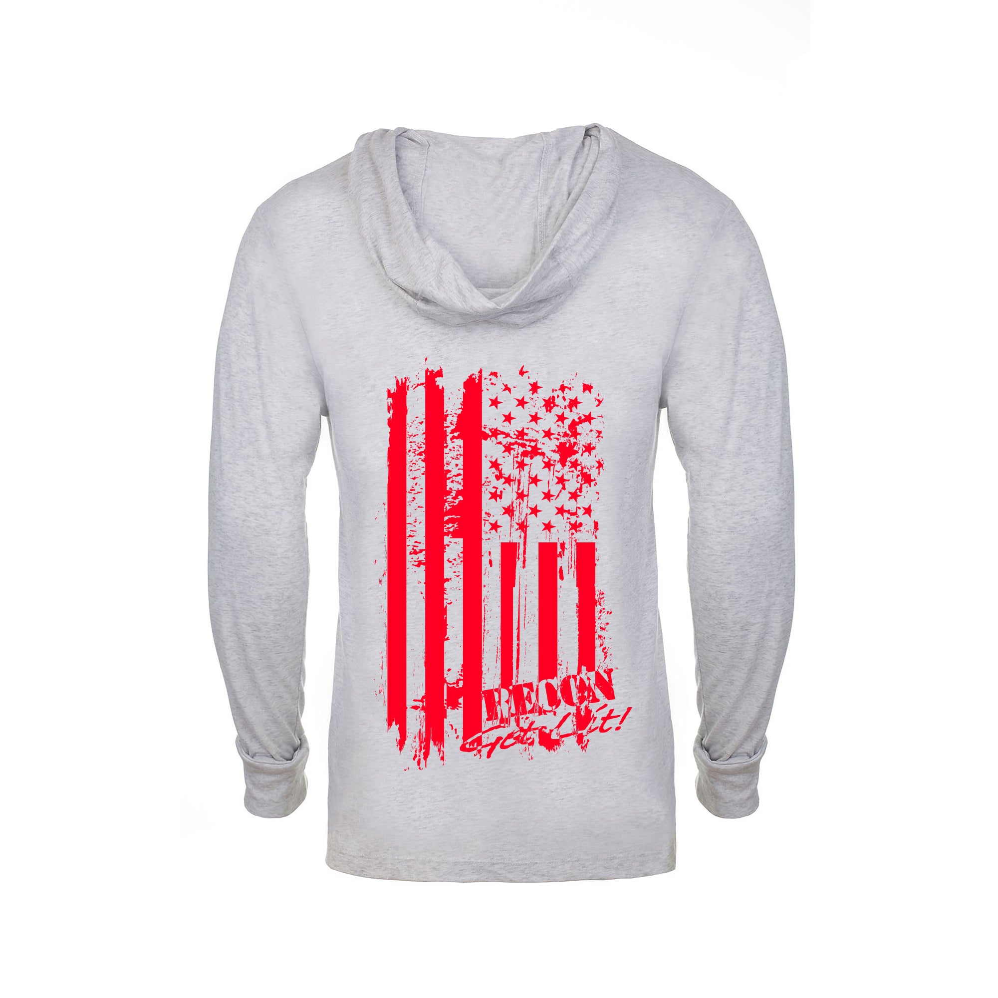 RECON American Flag Logo Hoodie - Patriotic Long Sleeve Pullover for Men & Women | Perfect for Outdoor Activities, Casual Wear & Sports Events